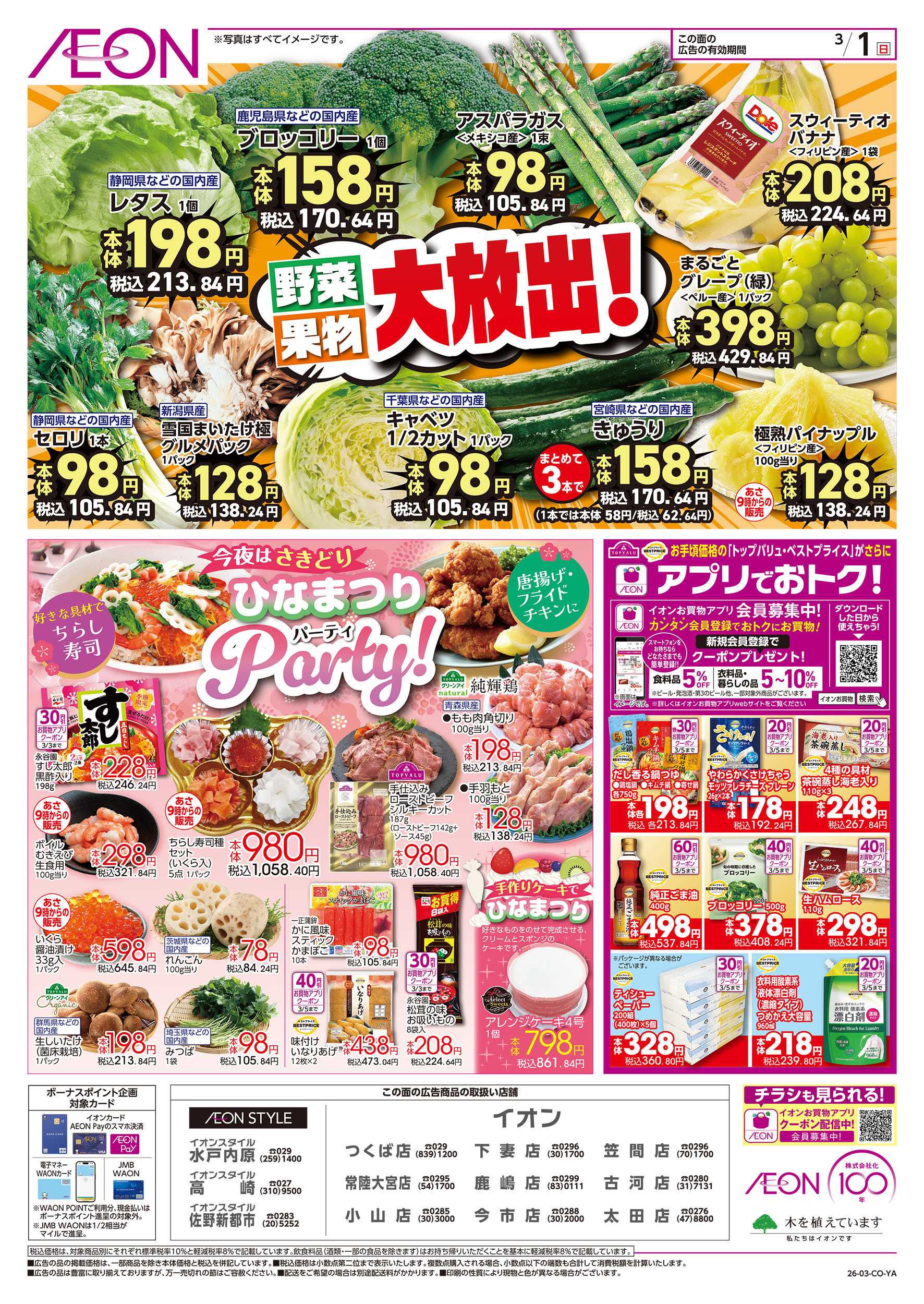 イオンスタイル 3/1号　野菜・果物大放出！：表面