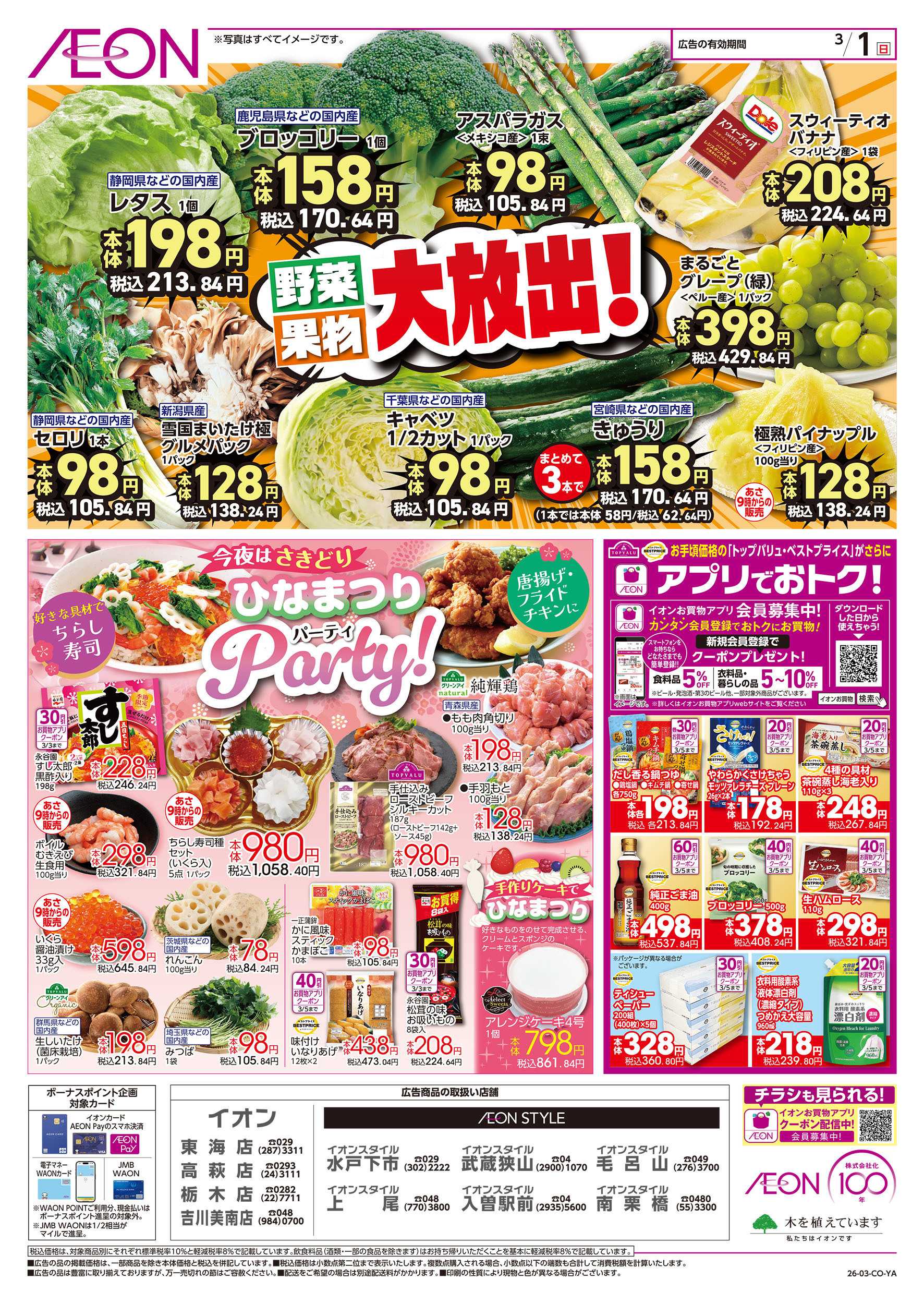 イオンスタイル 3/1号　野菜・果物大放出！：表面