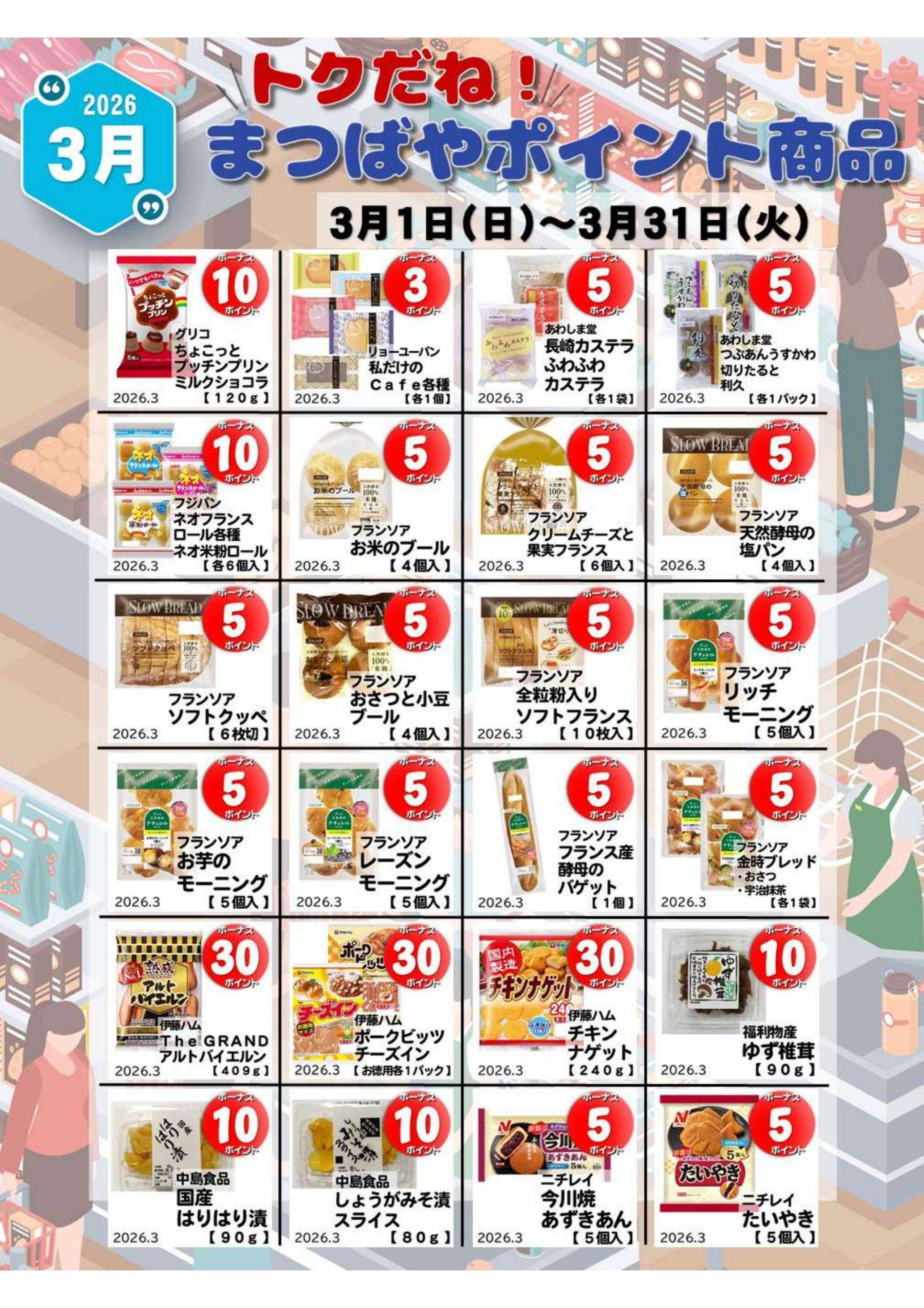 まつばや ３月度ポイント商品