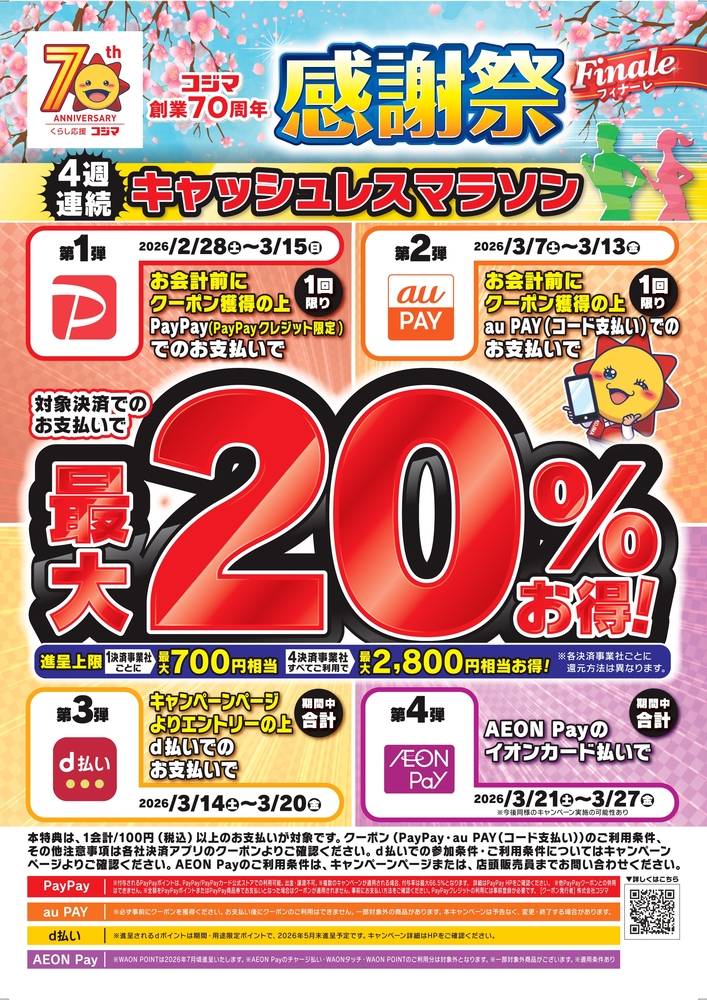 コジマ×ビックカメラ CiiNA CiiNA 屯田店の最新チラシ・セール情報