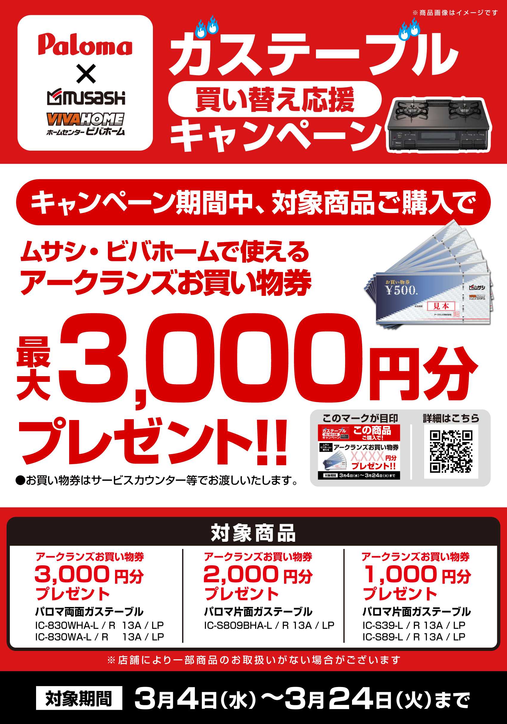 スーパービバホーム 【お買い物券】パロマガステーブルキャンペーン！