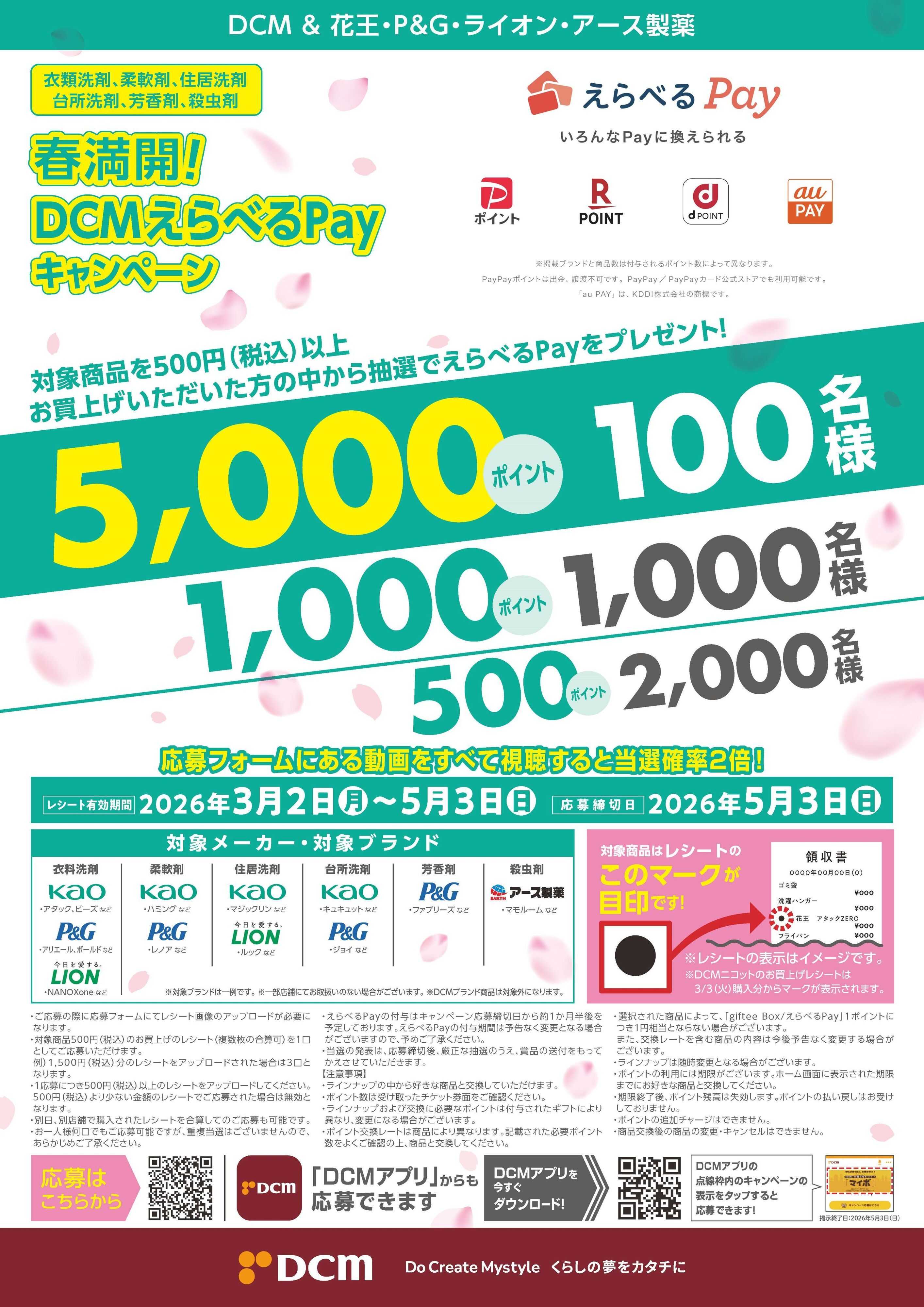 DCM 春満開！DCMえらべるPayキャンペーン