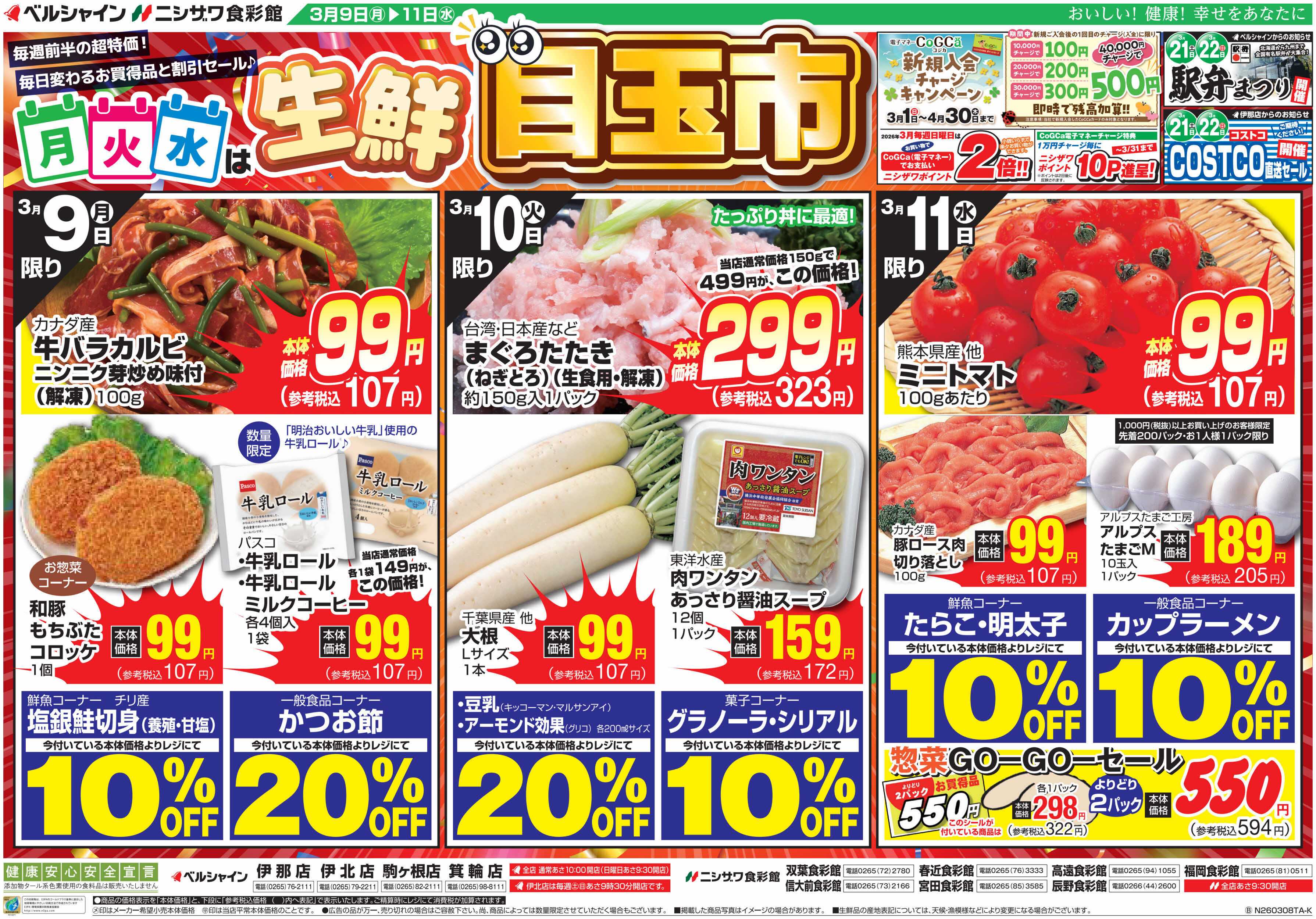 ベルシャインニシザワ 月火水は生鮮目玉市