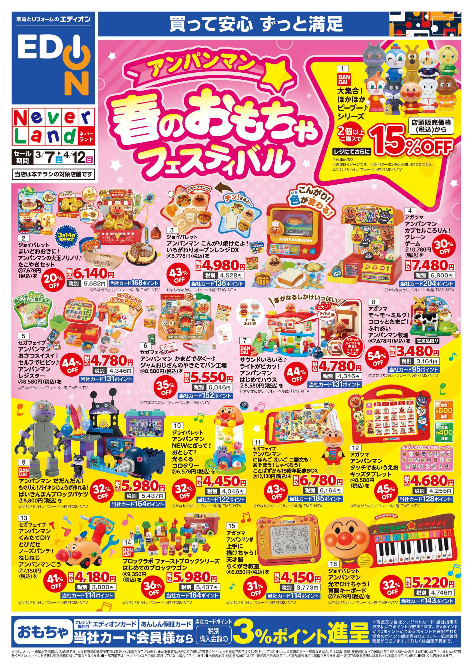 EDION アンパンマン 春のおもちゃフェスティバル