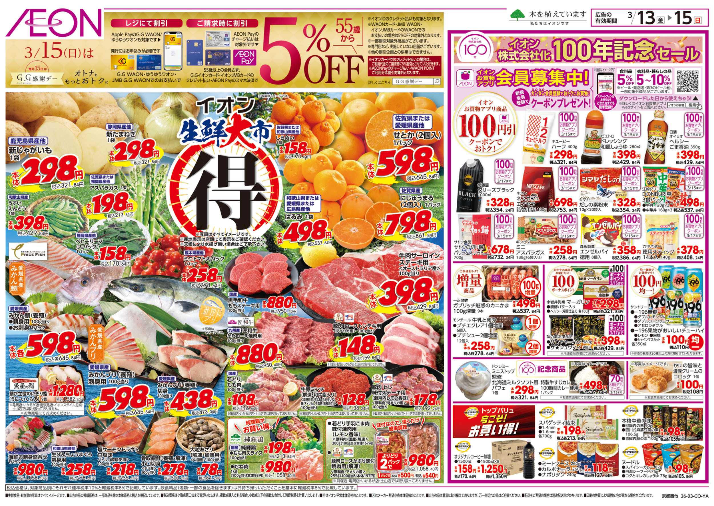 イオン 第3週　3/13号　生鮮大市　BIZフェス