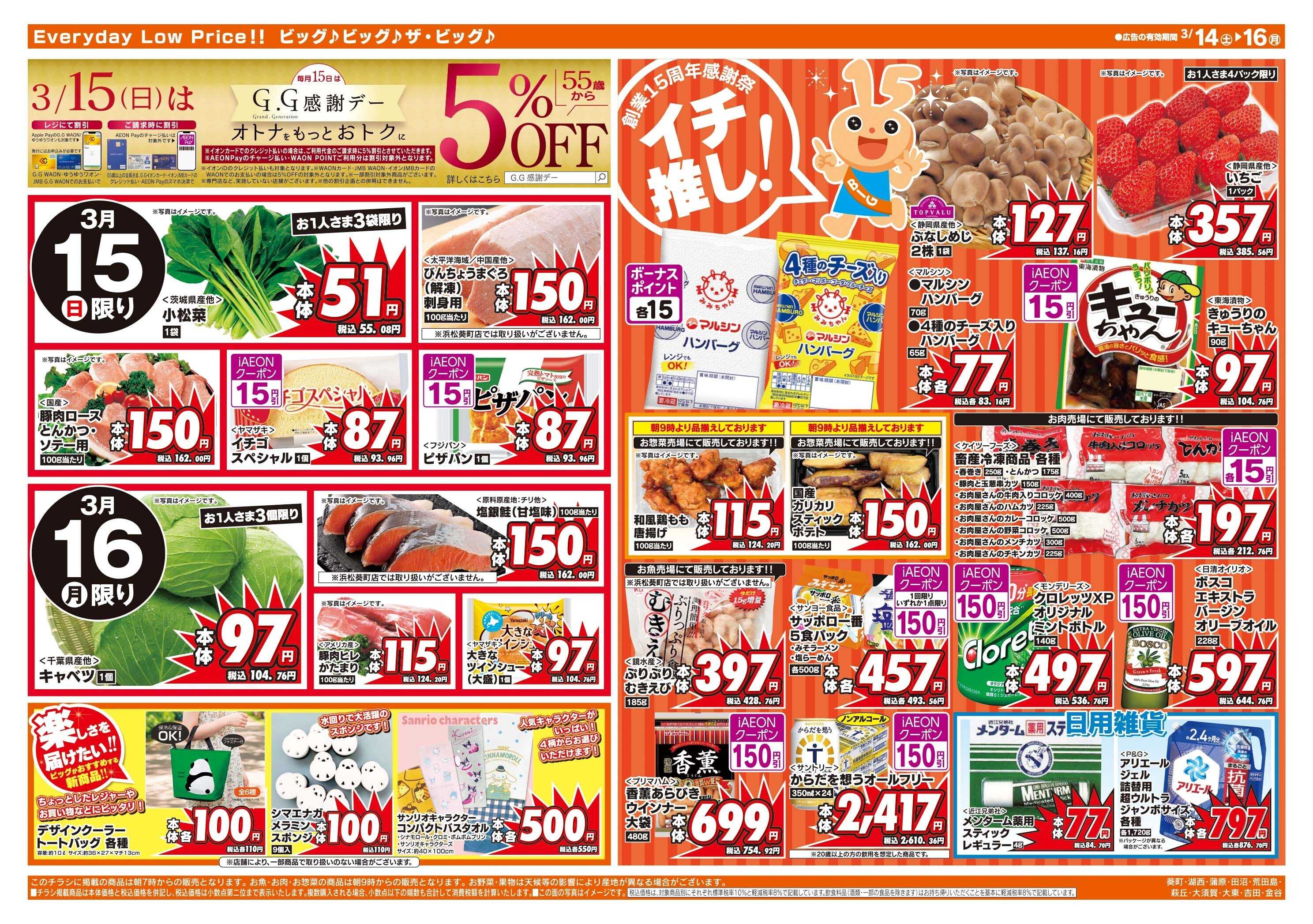 ザ・ビッグ イオンビッグ創業15周年感謝祭