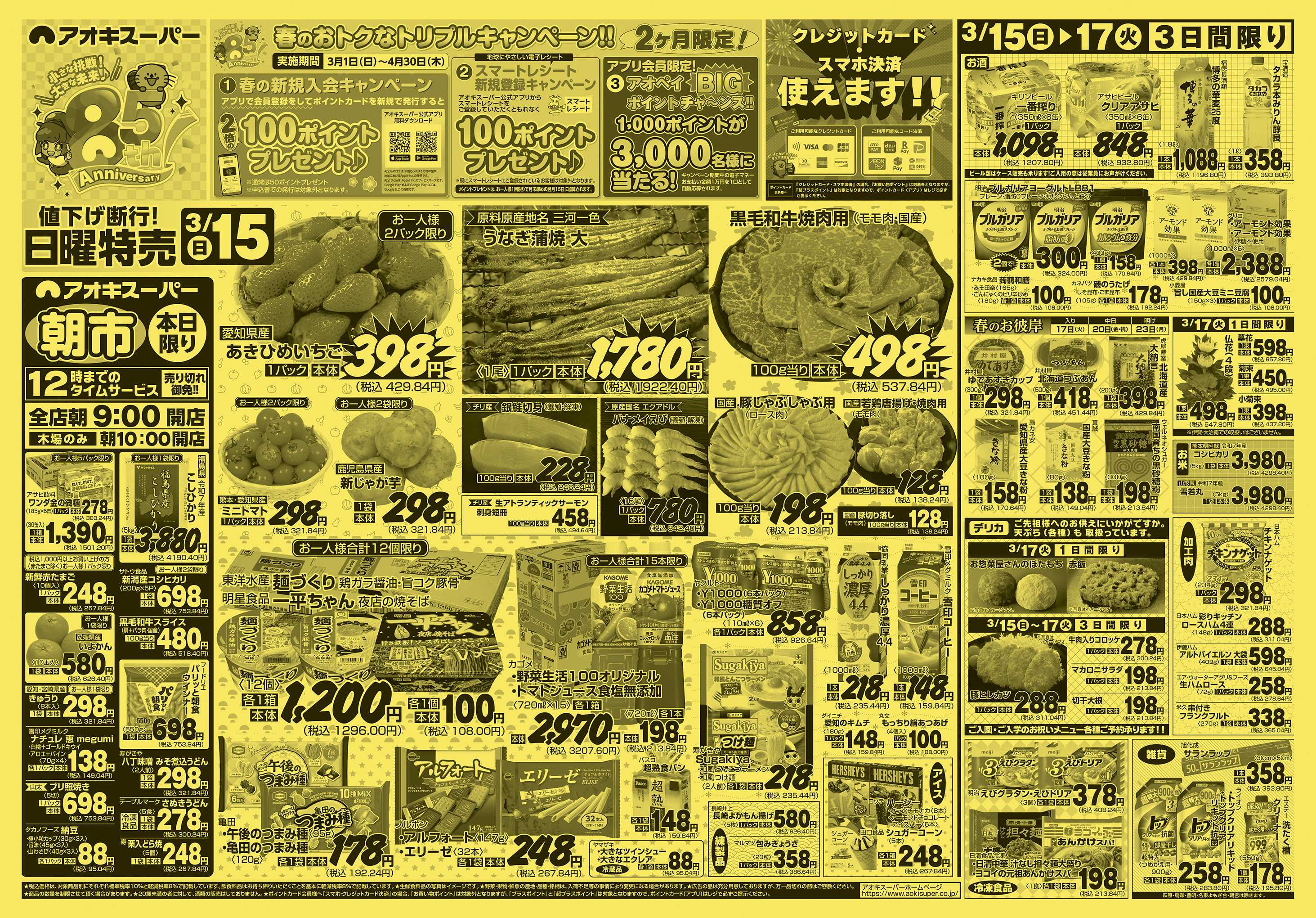 アオキスーパー 3月15日〜17日