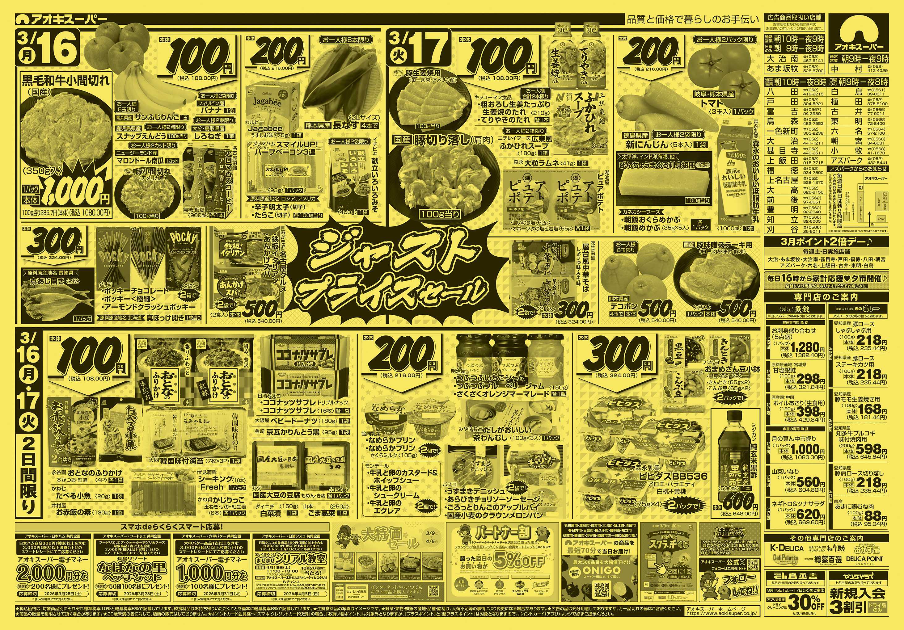 アオキスーパー 3月15日〜17日