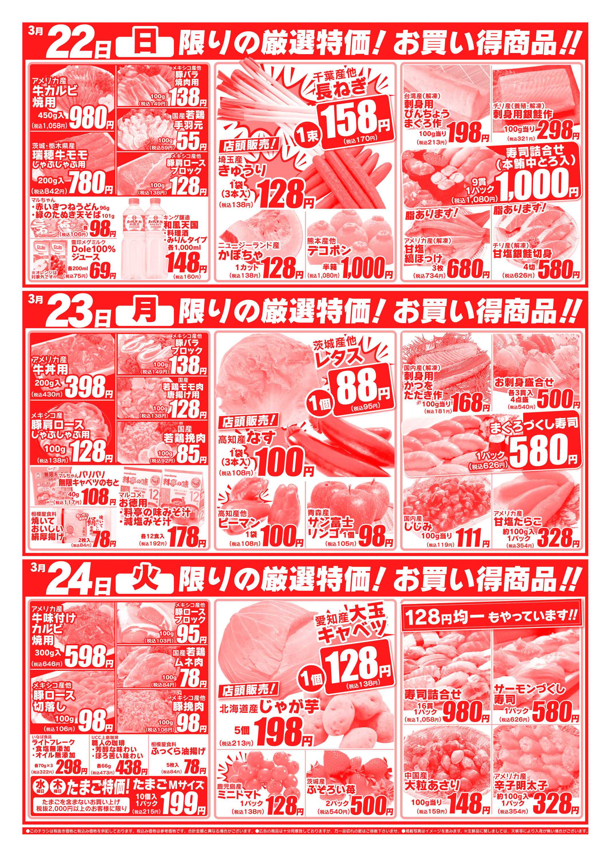 全日食チェーン 3/20～3/24