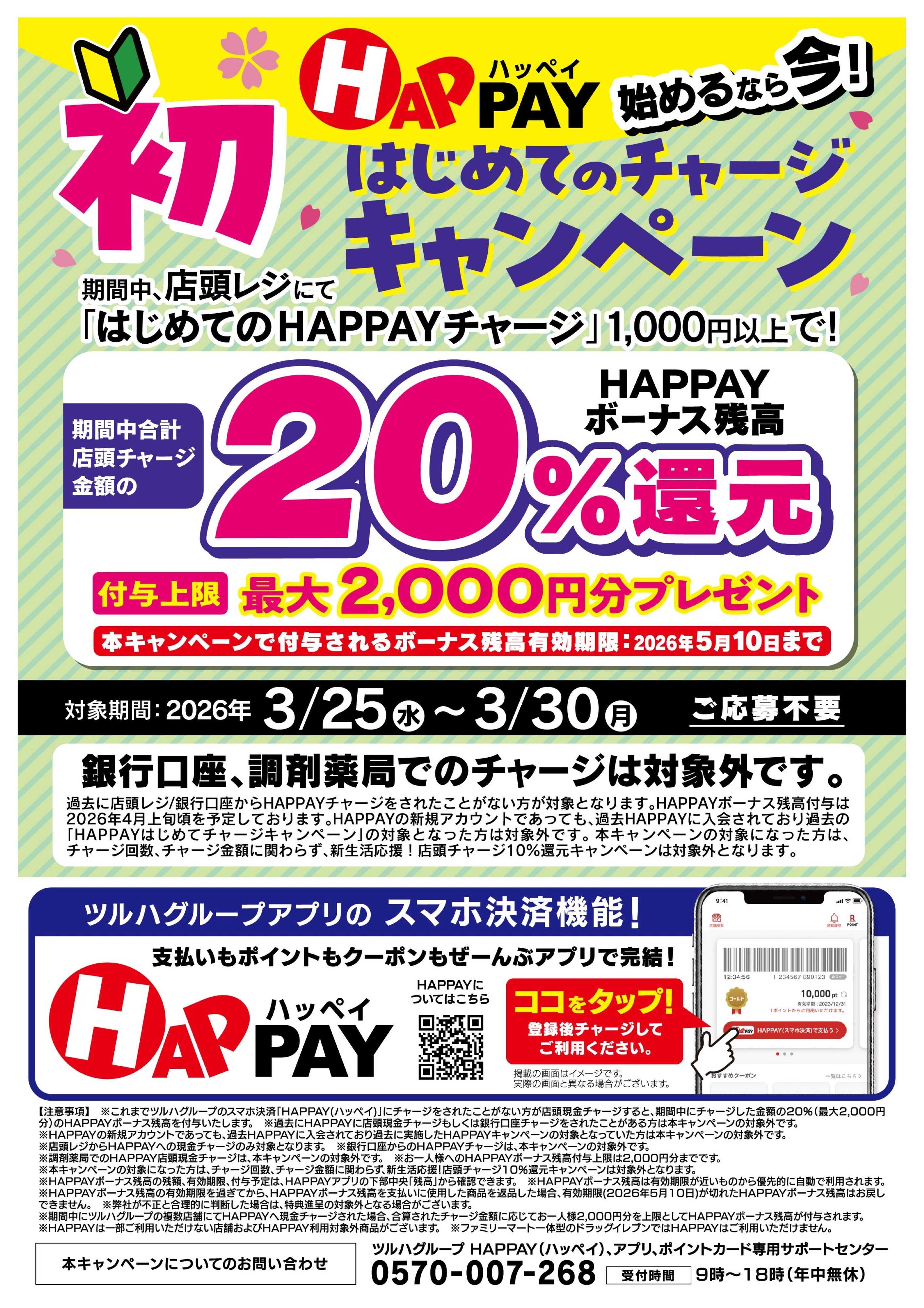 くすりの福太郎 HAPPAYはじめてチャージキャンペーン