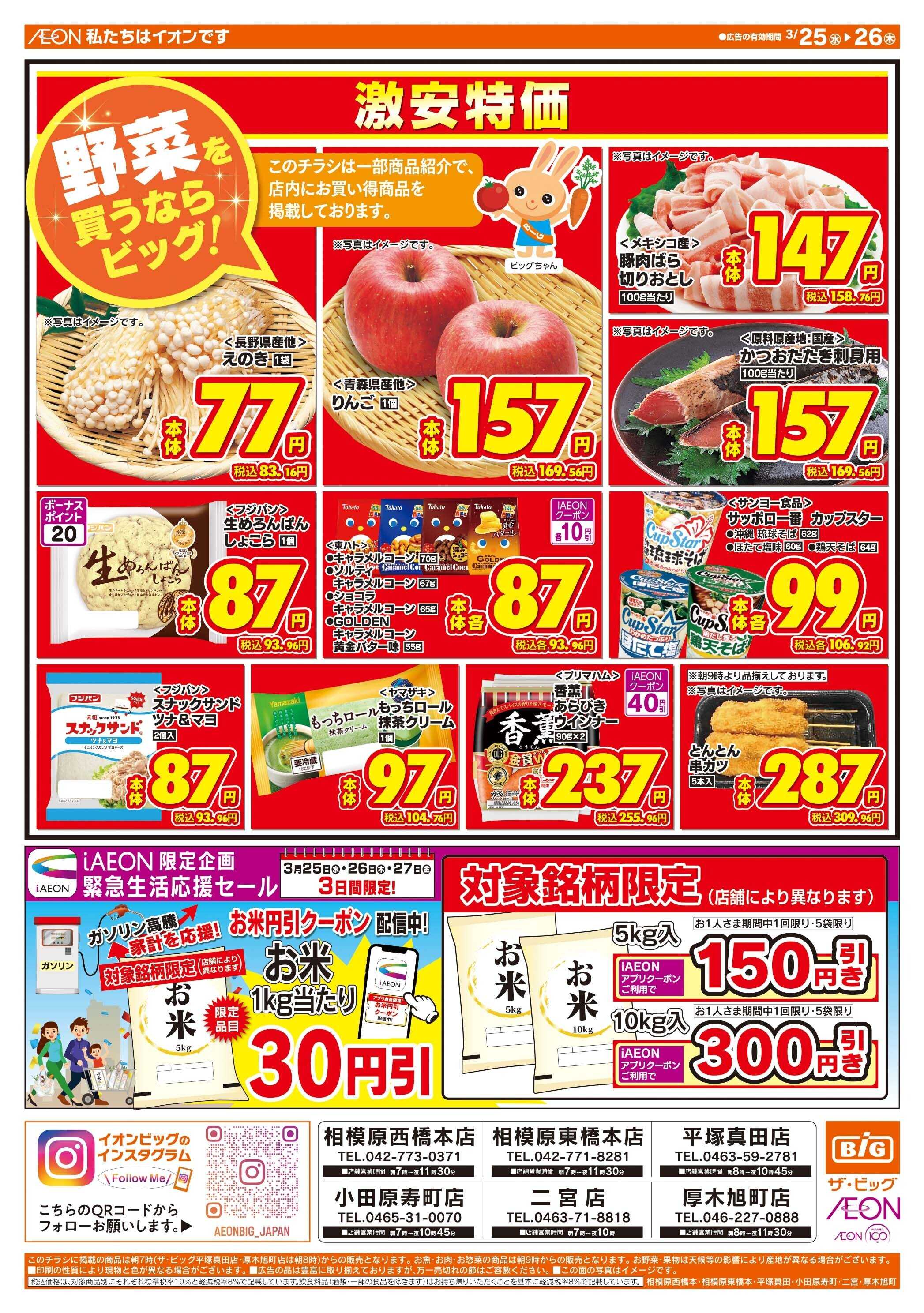 ザ・ビッグ 激安特価は水曜からのおすすめ品！