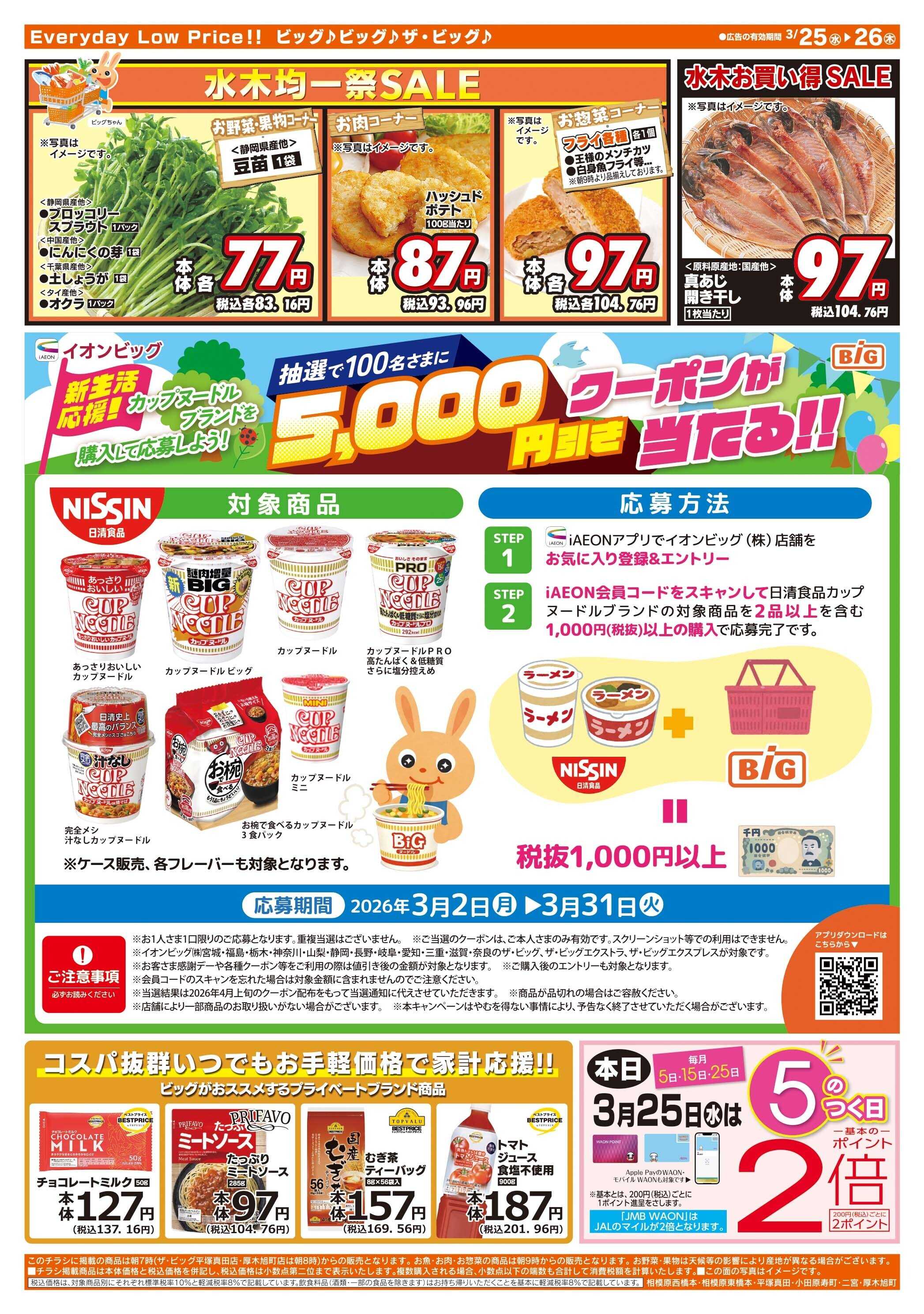 ザ・ビッグ 激安特価は水曜からのおすすめ品！