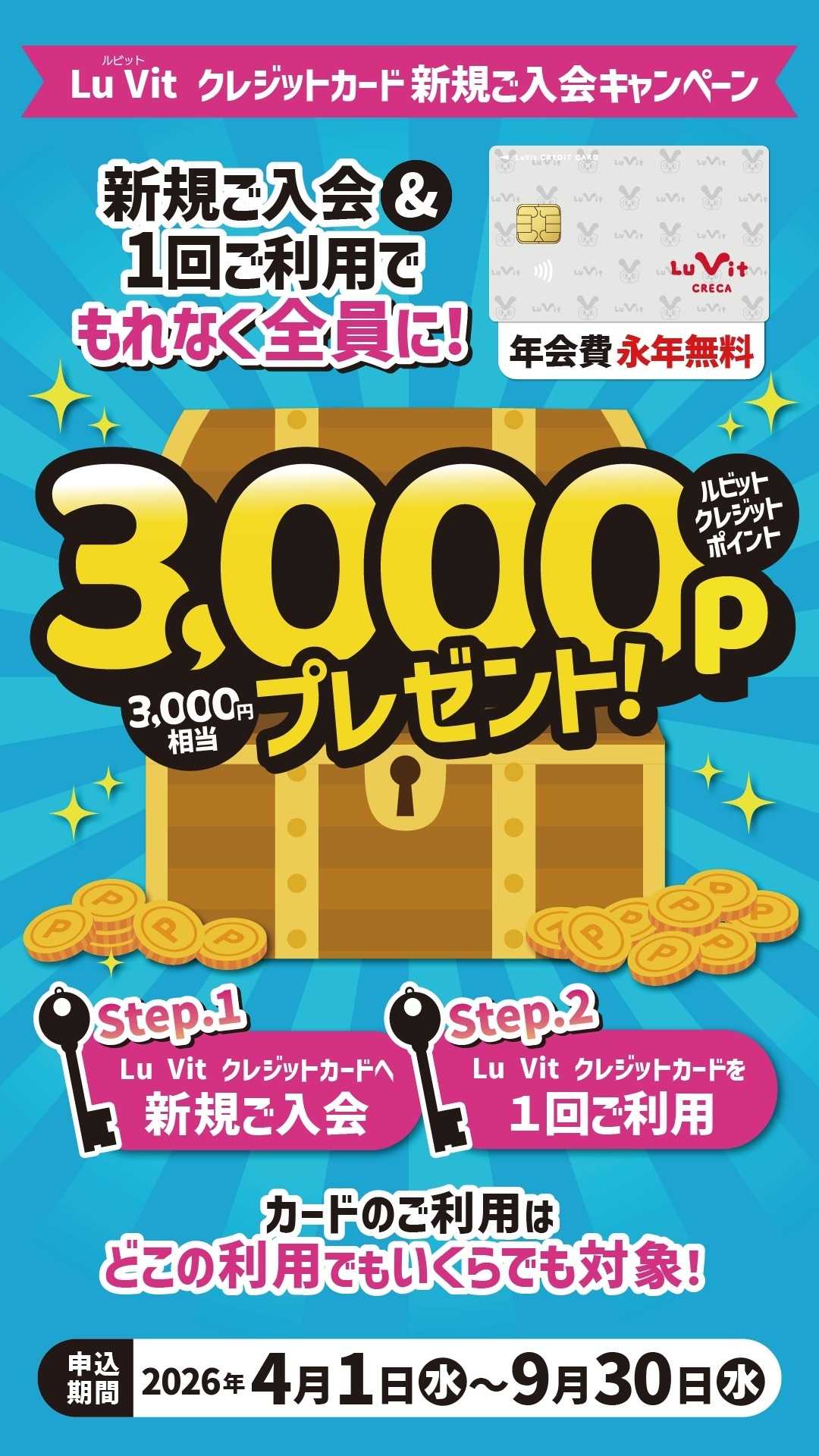 ホームセンタータイム LuVItクレジットカード新規ご入会キャンペーン