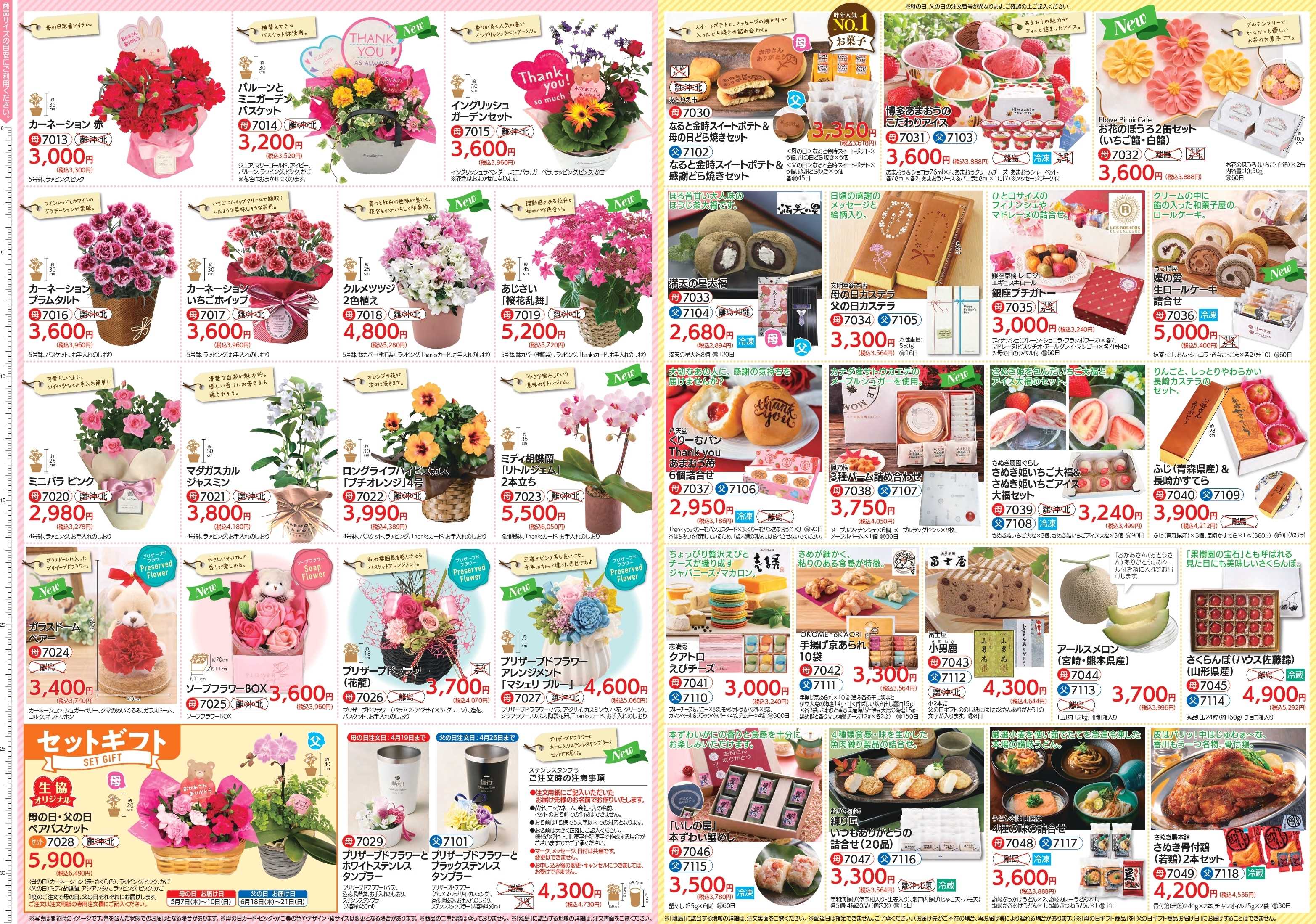 コープえひめ 母の日父の日ギフト