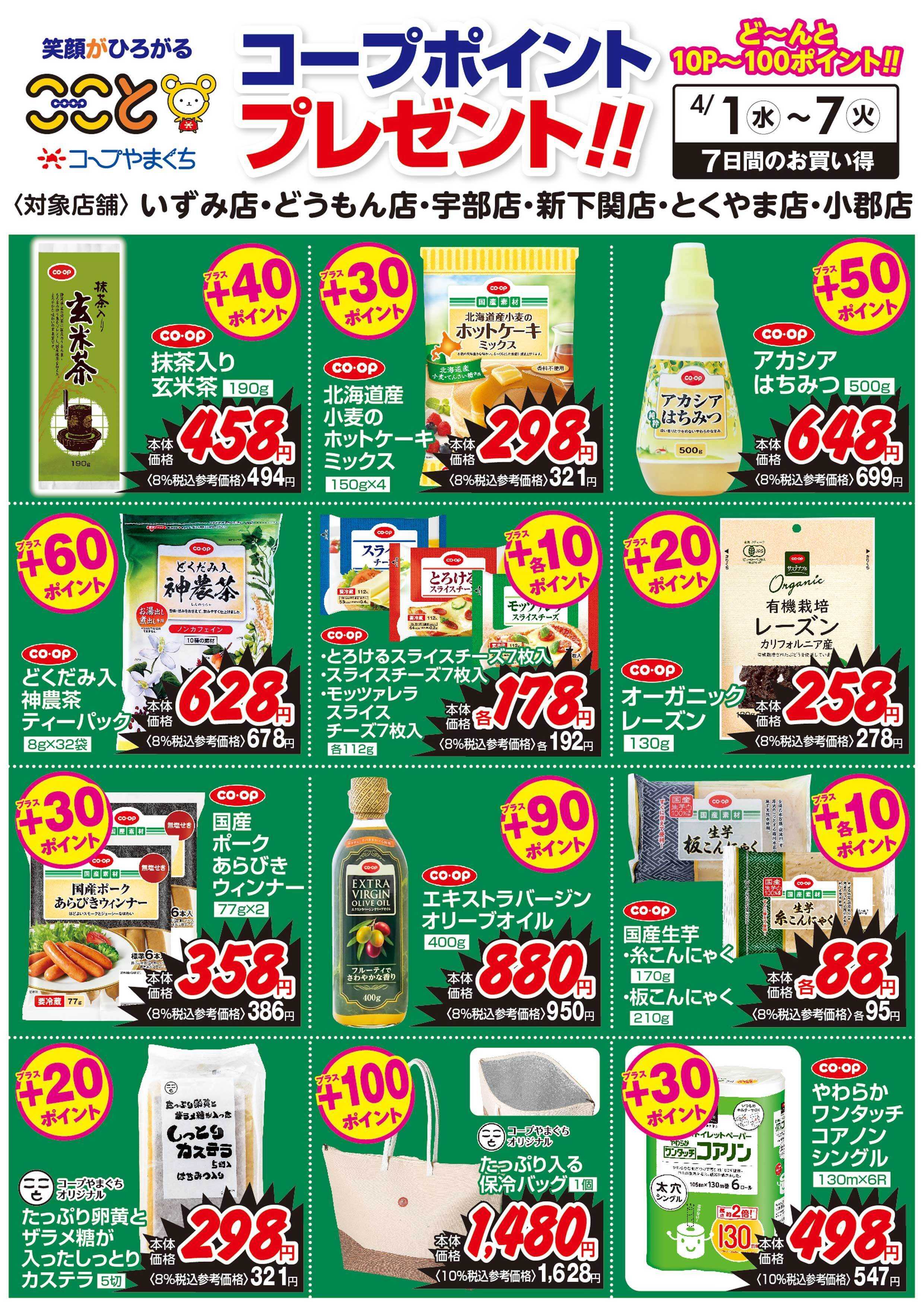 コープここと ４/１～７　コープポイントプレゼント