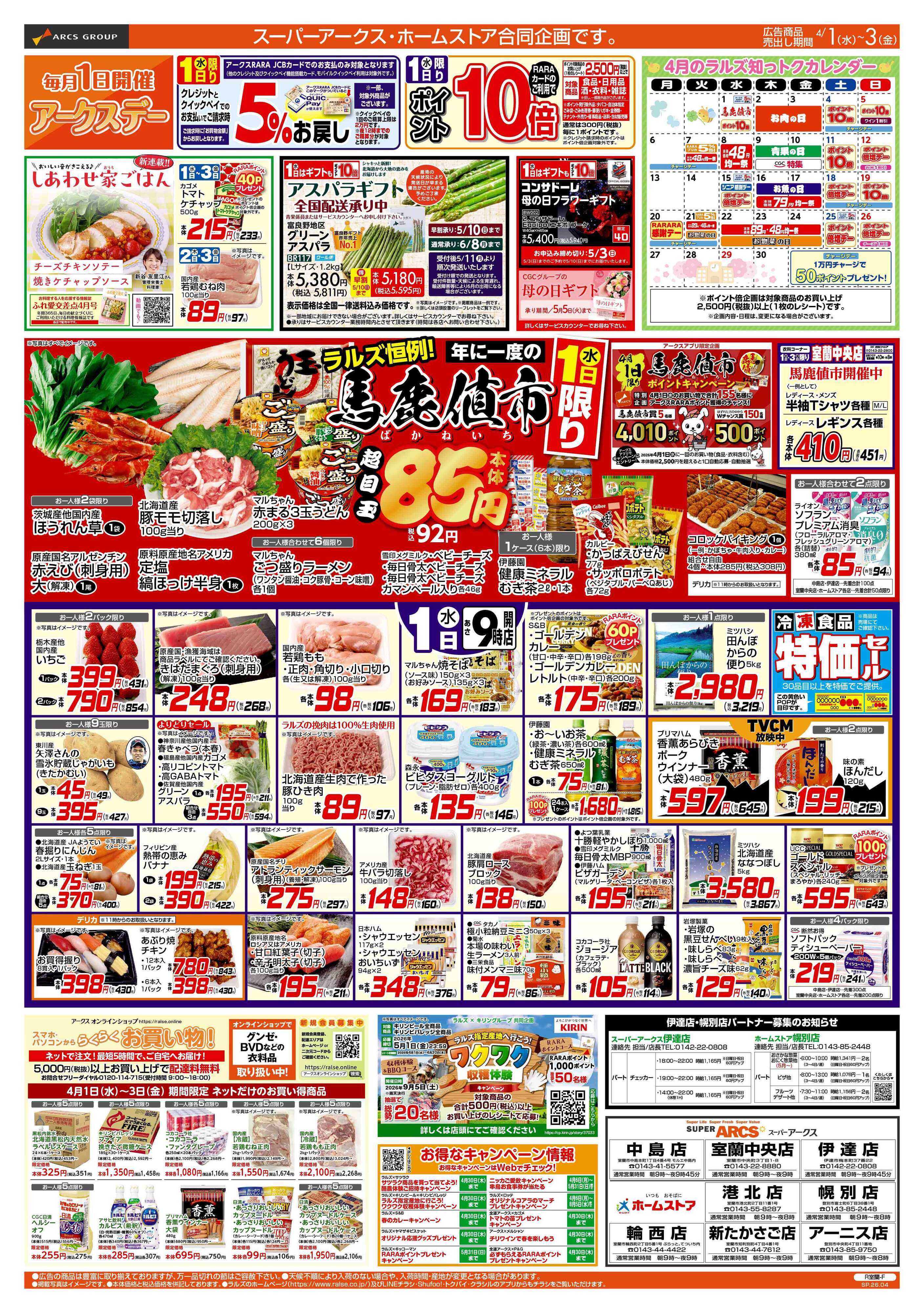 ホームストア 0401-0403 馬鹿値市