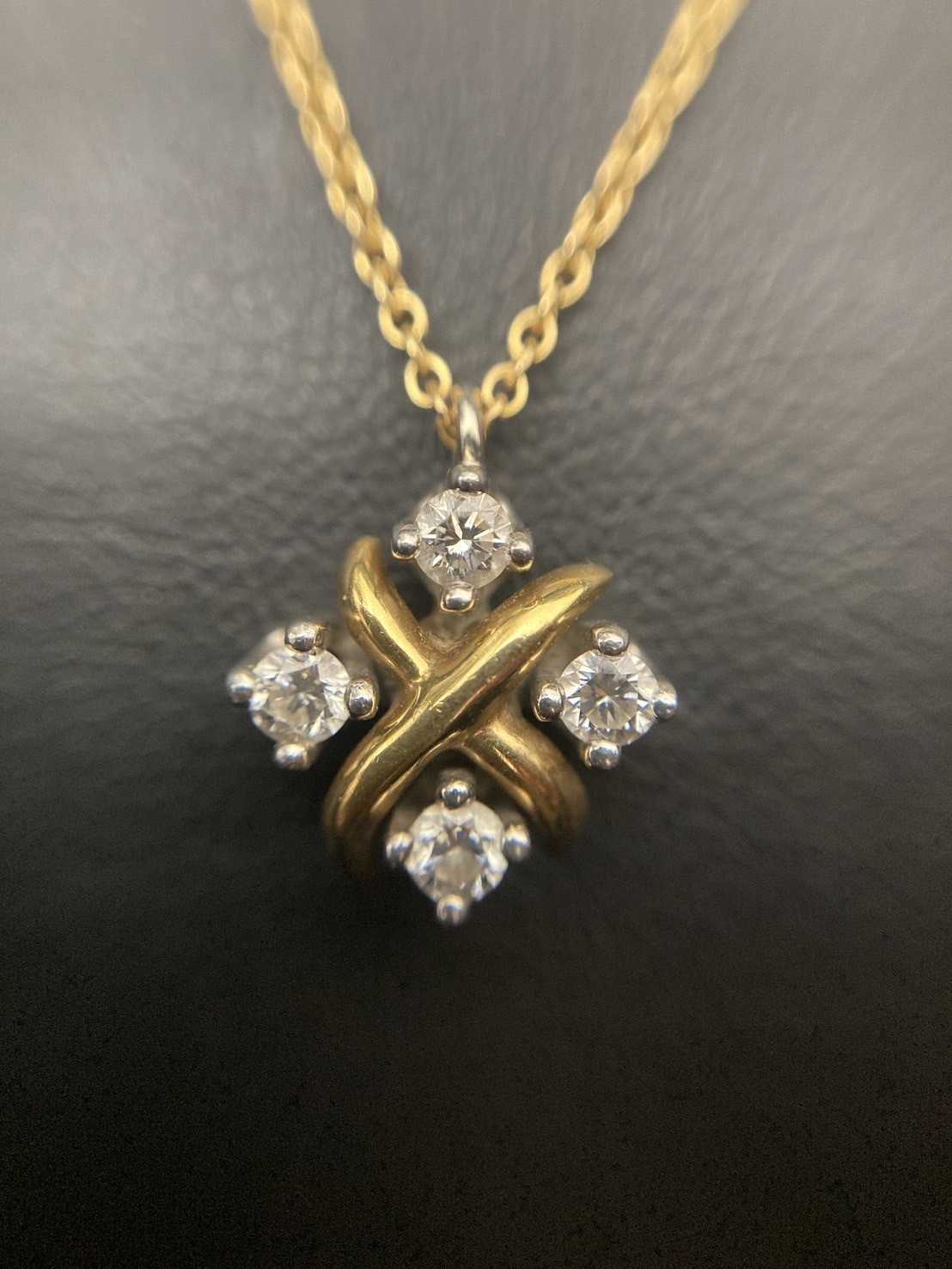 買取大吉 ティファニー　ゴールド＋ダイヤモンドネックレス
