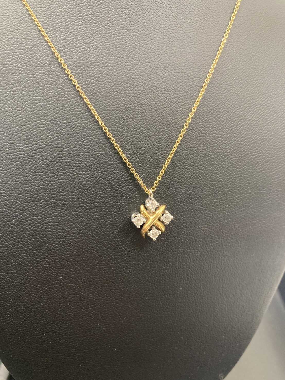 買取大吉 ティファニー　ゴールド＋ダイヤモンドネックレス