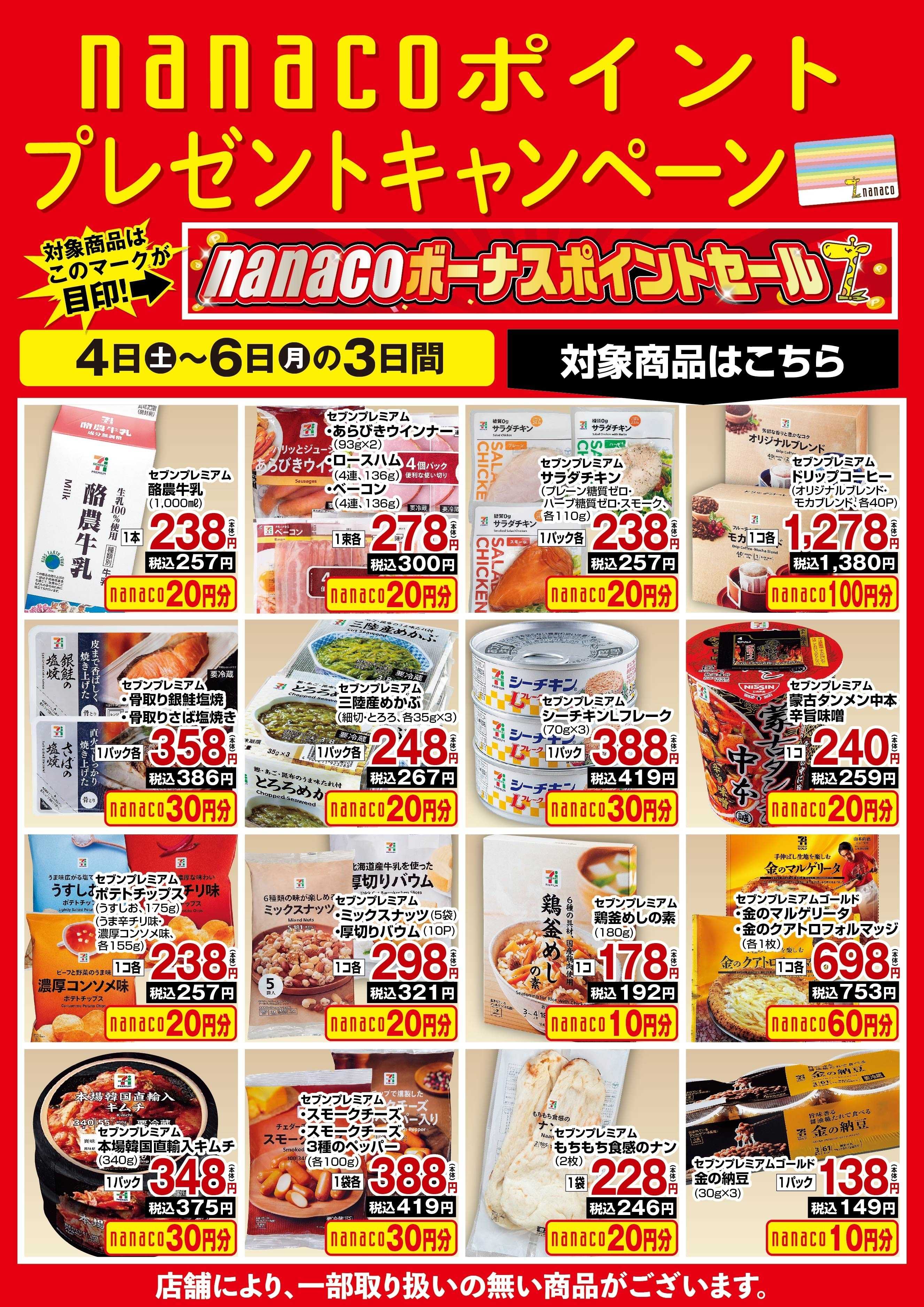 ヨークベニマル nanacoBPプレゼントキャンペーン