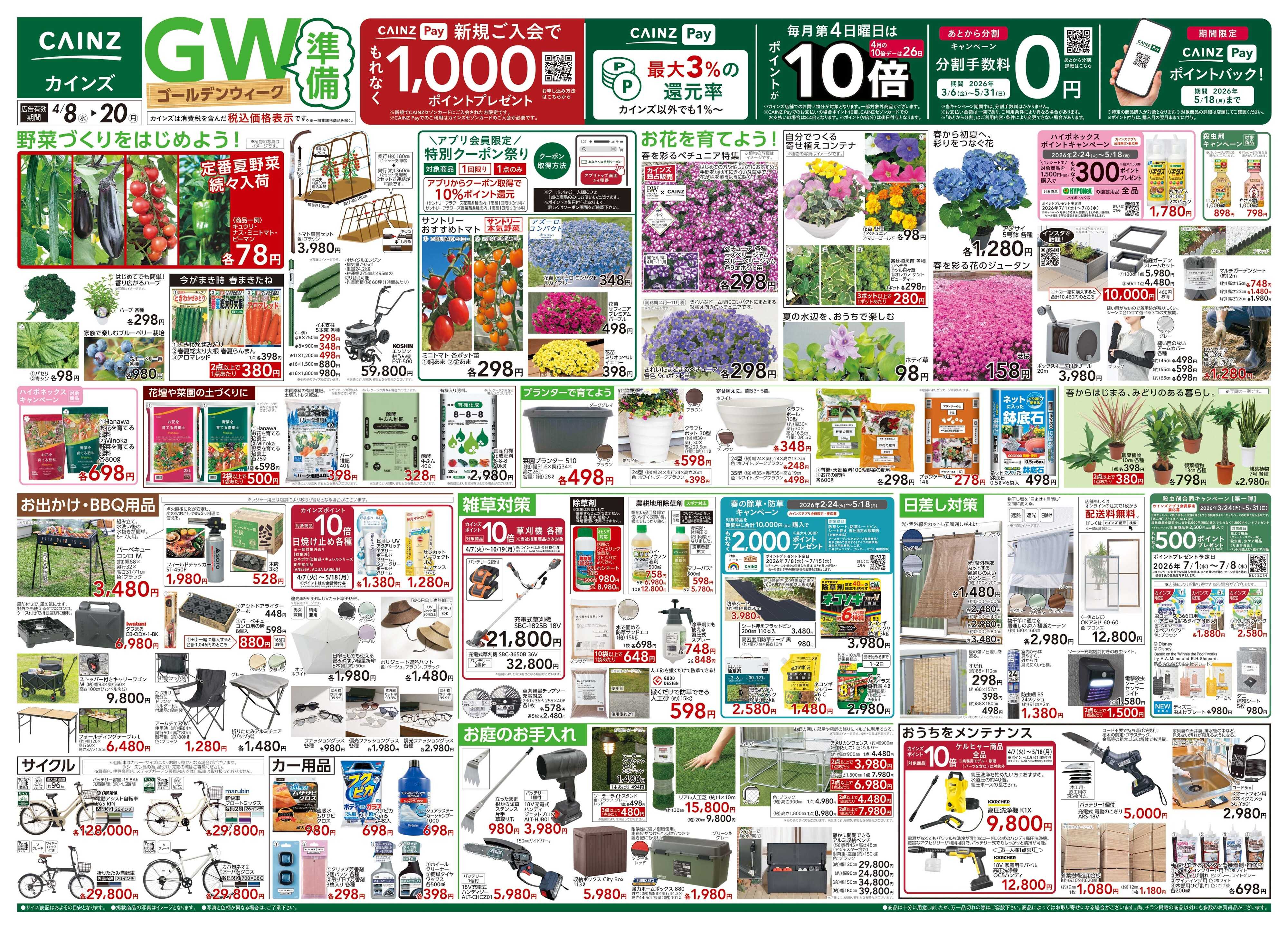 カインズ GW準備 4/8号
