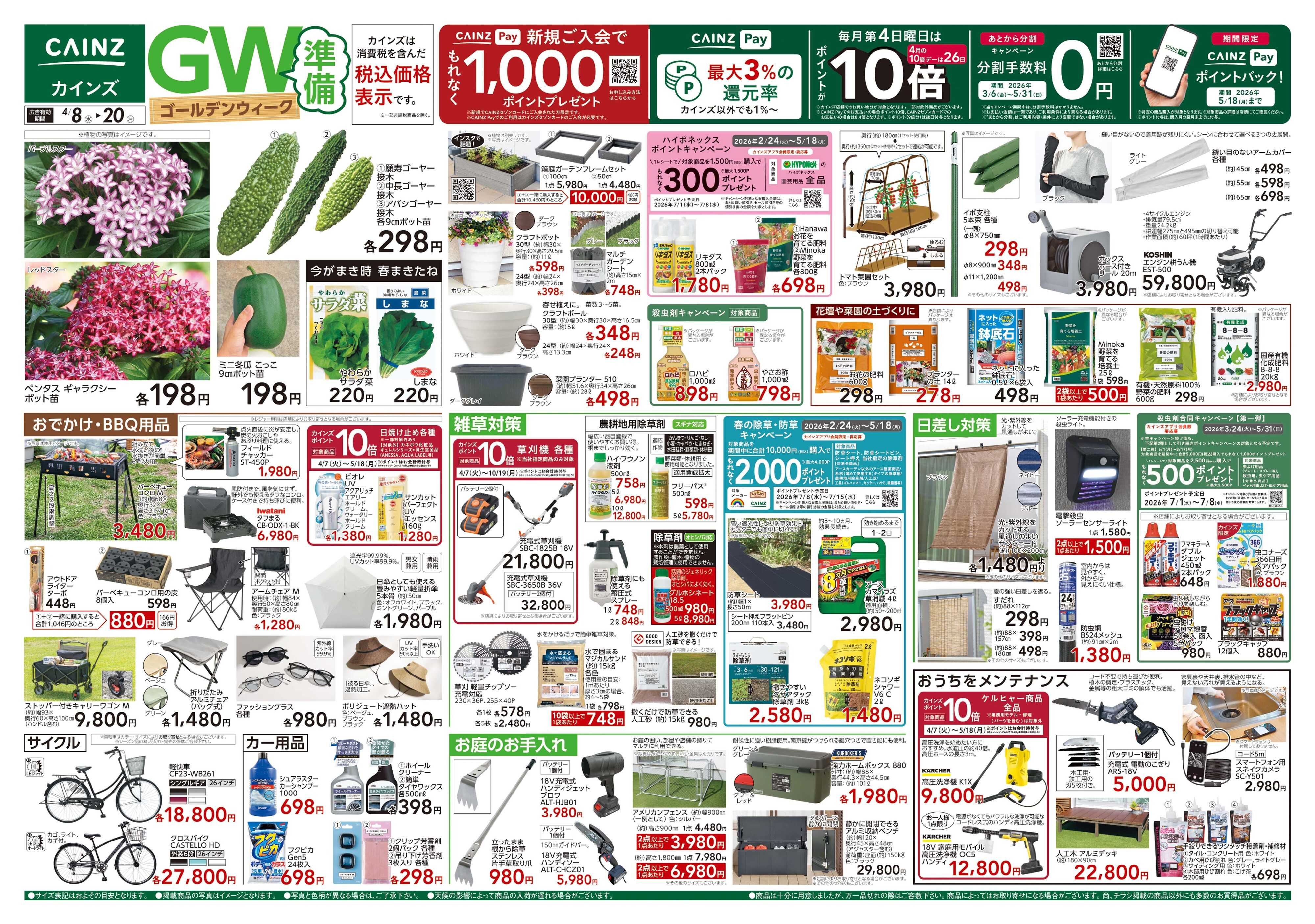 カインズ GW準備 4/8号