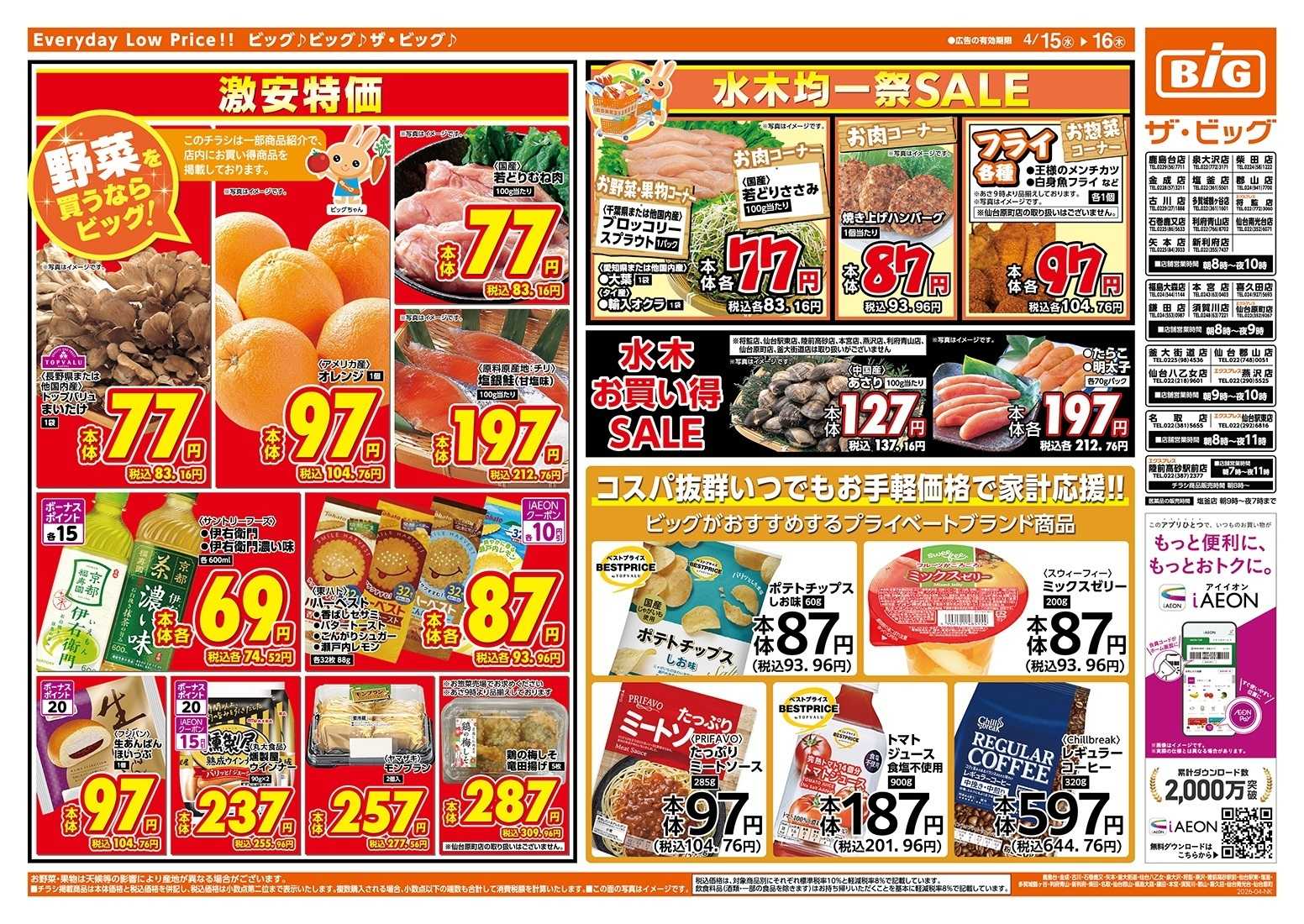 ザ・ビッグ 4/15（水）はGG感謝デー！