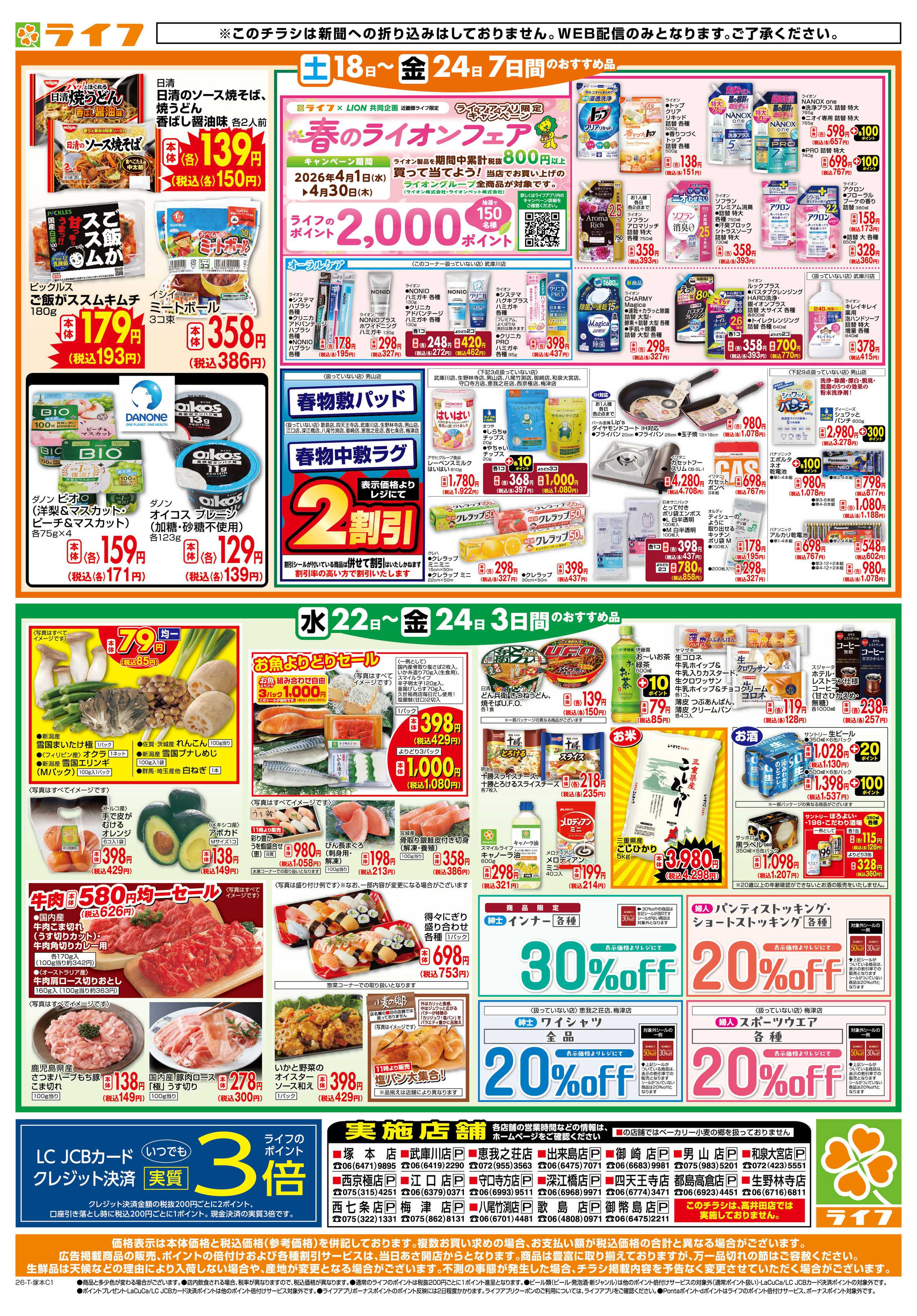 ライフ ライフの日替わりお得市