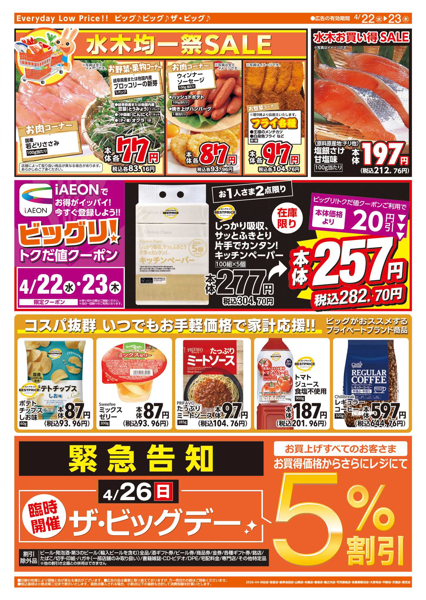 ザ・ビッグエクストラ 週中チラシ