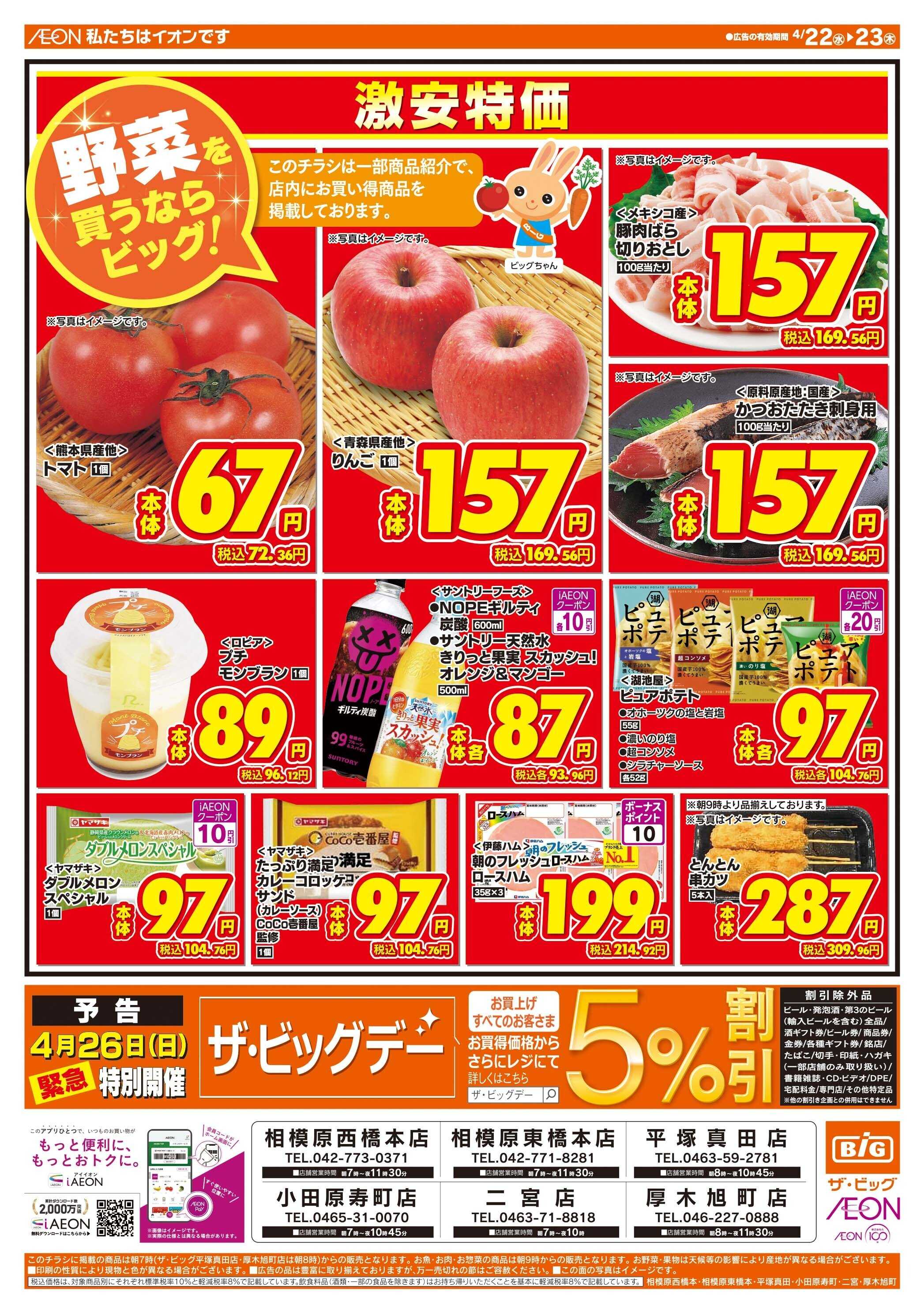 ザ・ビッグ 激安特価は水曜からのおすすめ品！