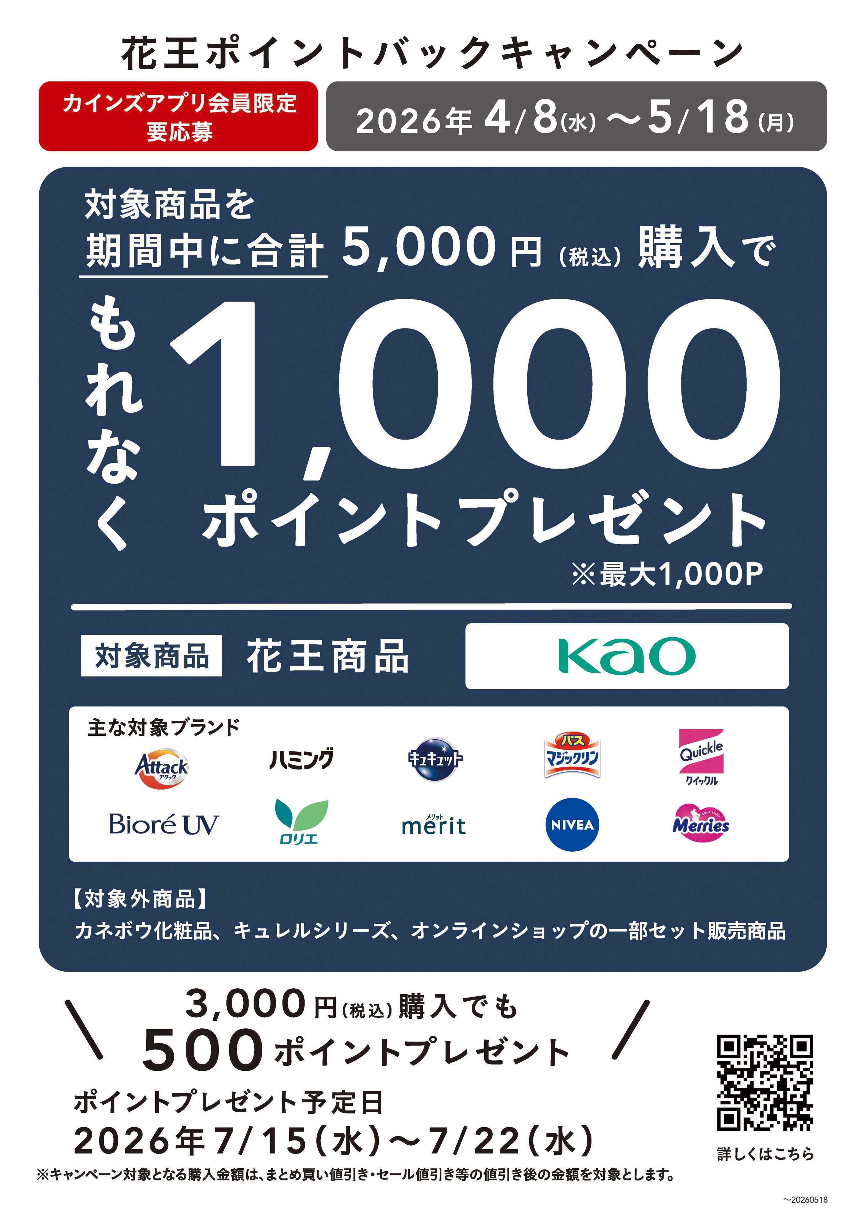 カインズ 花王ポイントバックキャンペーン