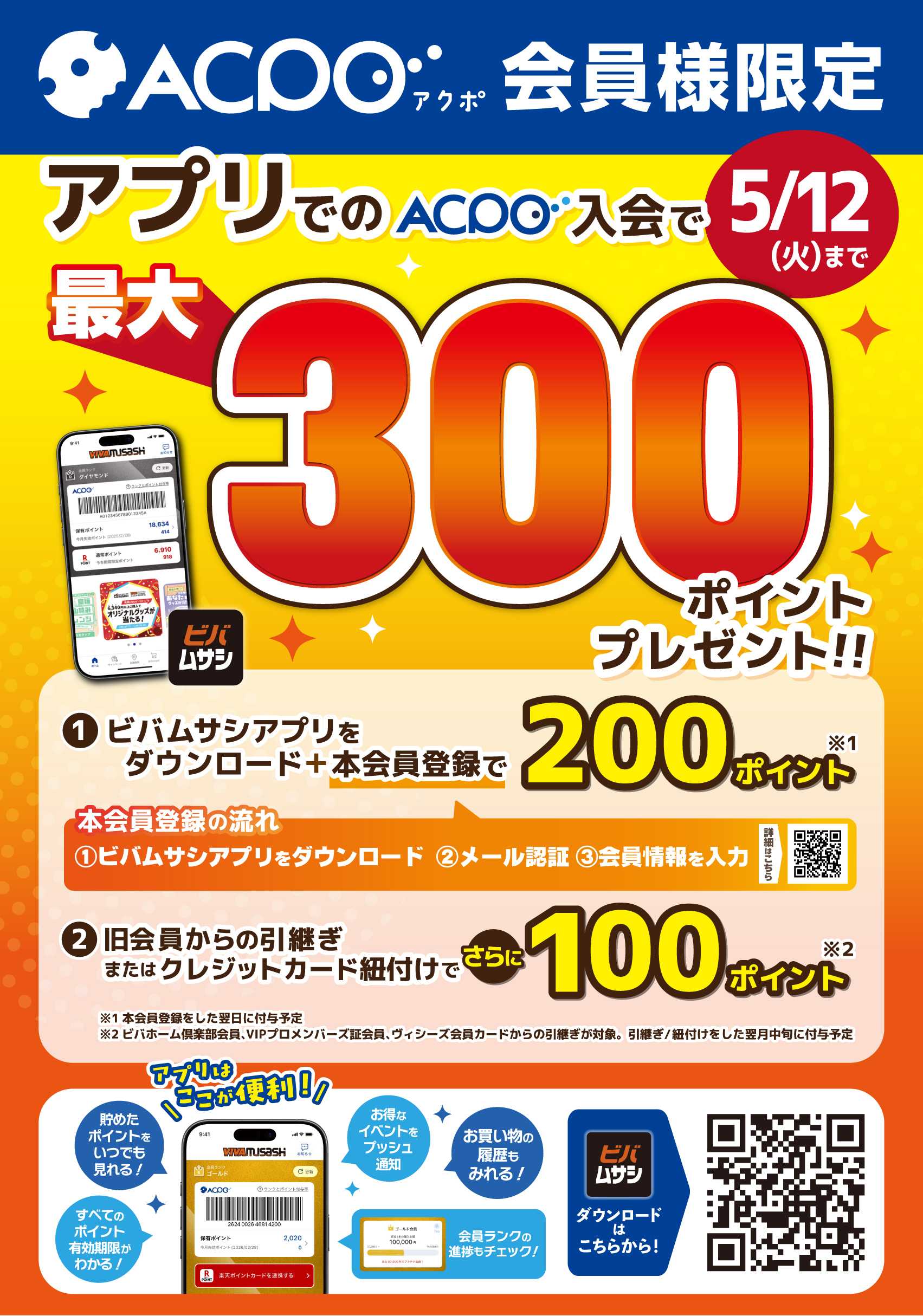 スーパービバホーム アプリ入会で期間限定ACPOポイントプレゼント！