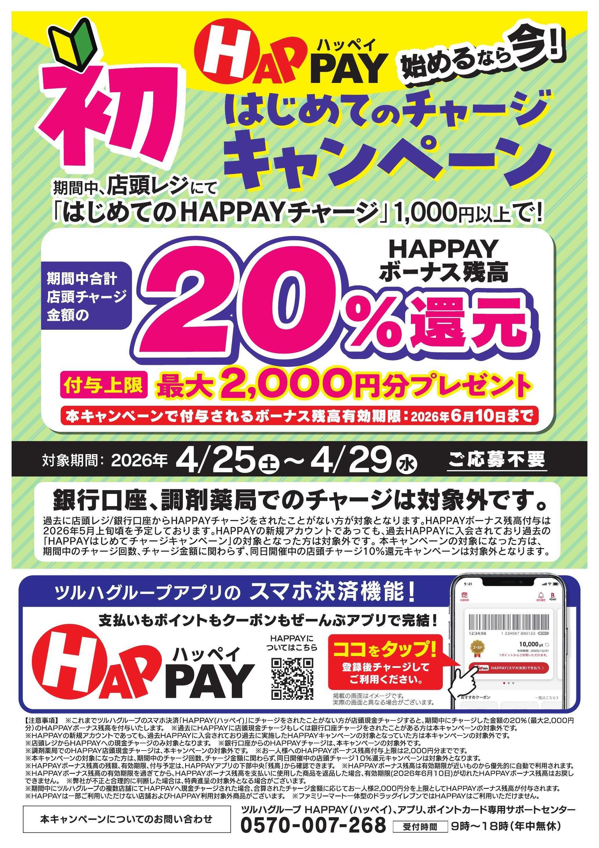 くすりの福太郎 【HAPPAY】20％還元キャンペーン！