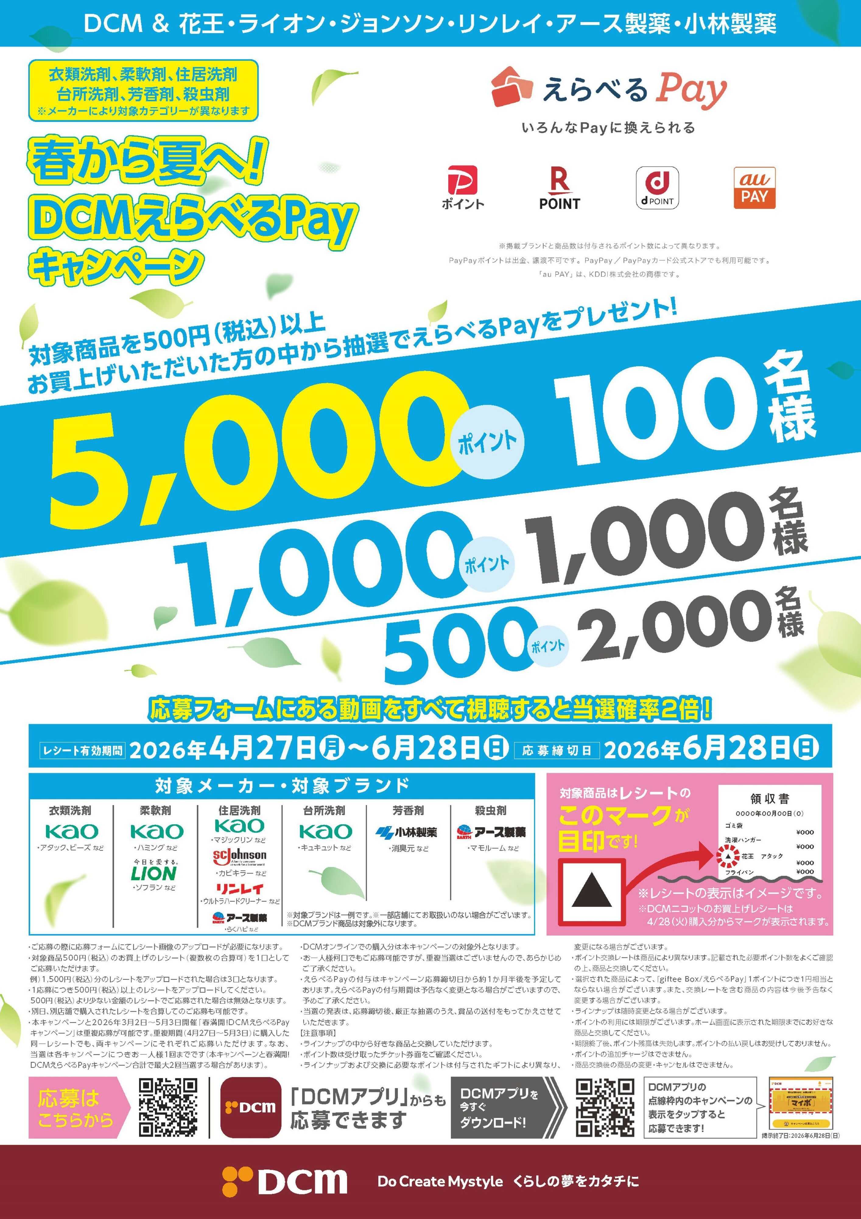 DCM 春から夏へ！DCMえらべるPayキャンペーン
