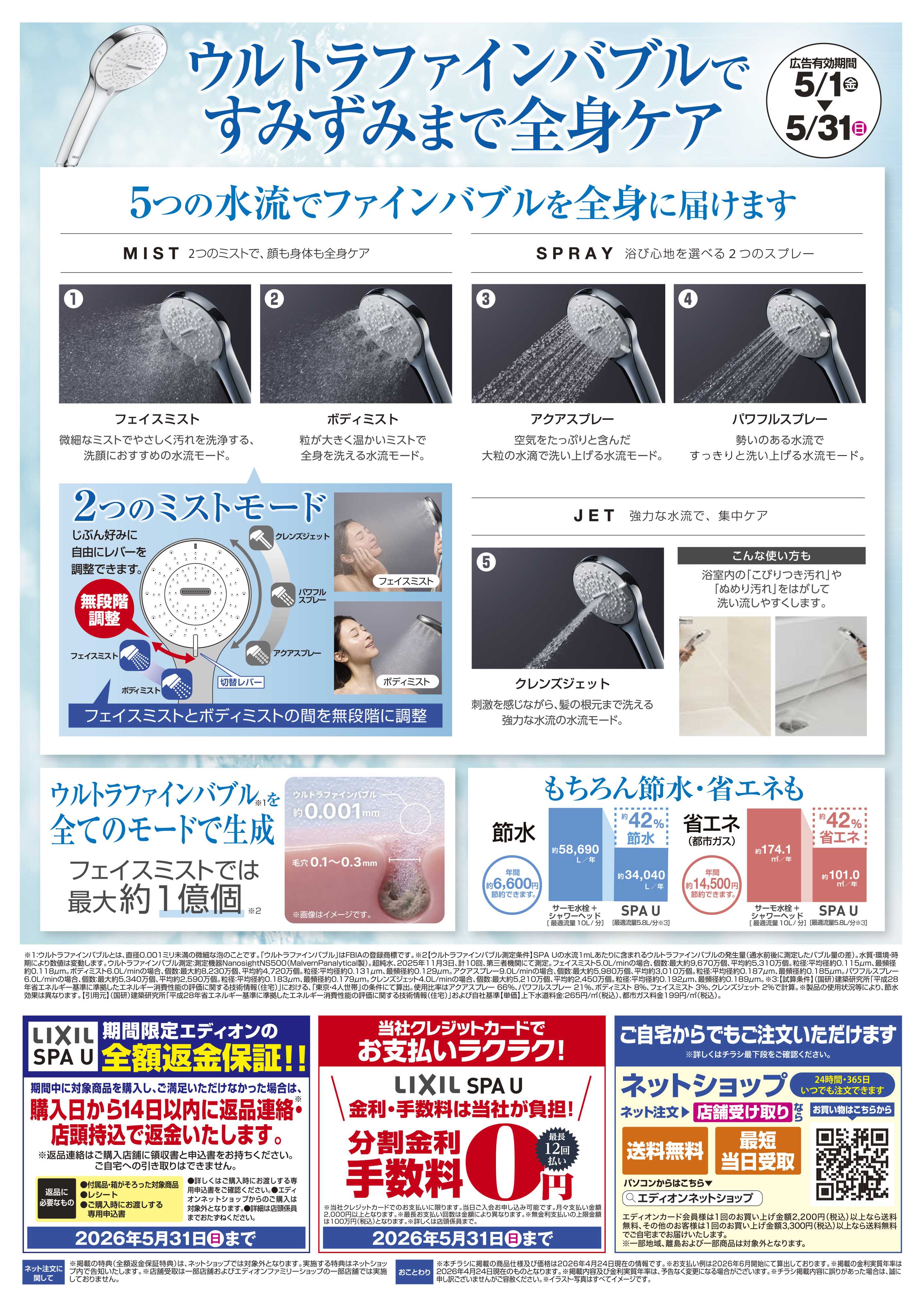 EDION シャワーヘッドではじめる 全身ケア