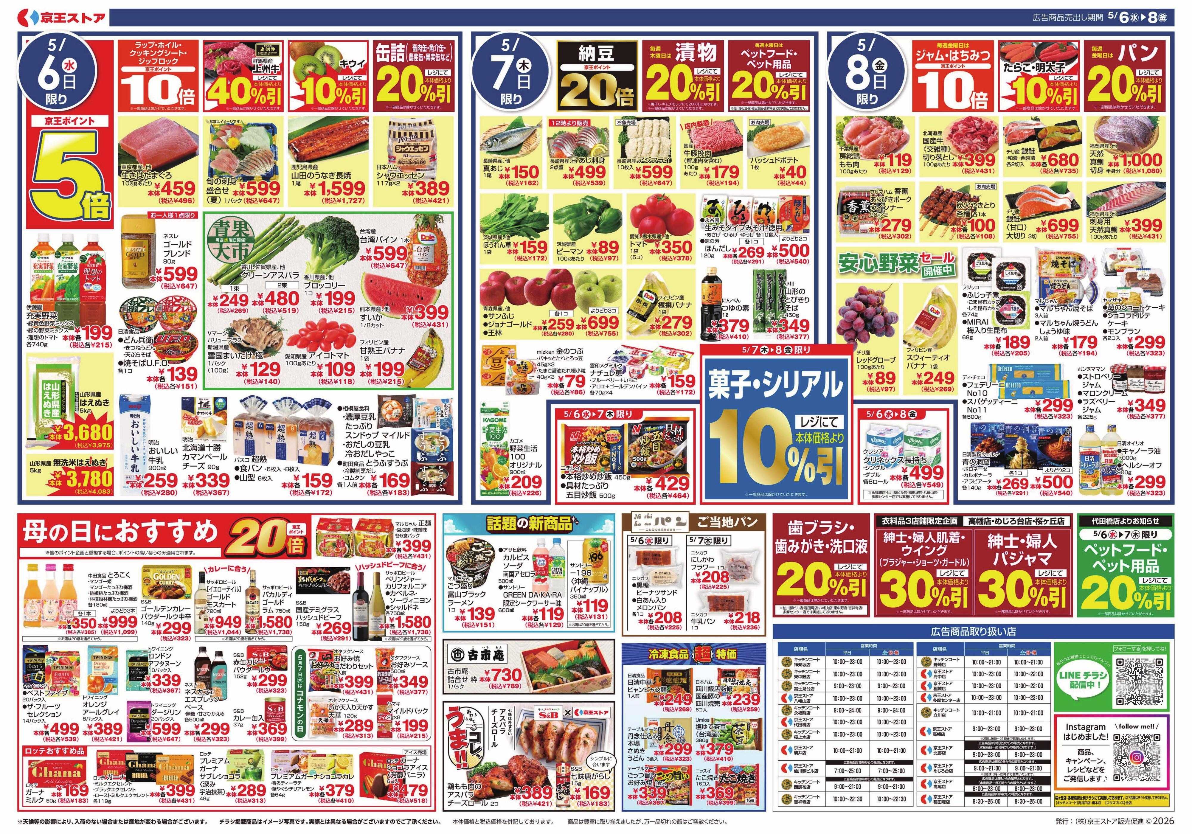 キッチンコート 5/6(水)～8(金)：よりどり＆均一セール