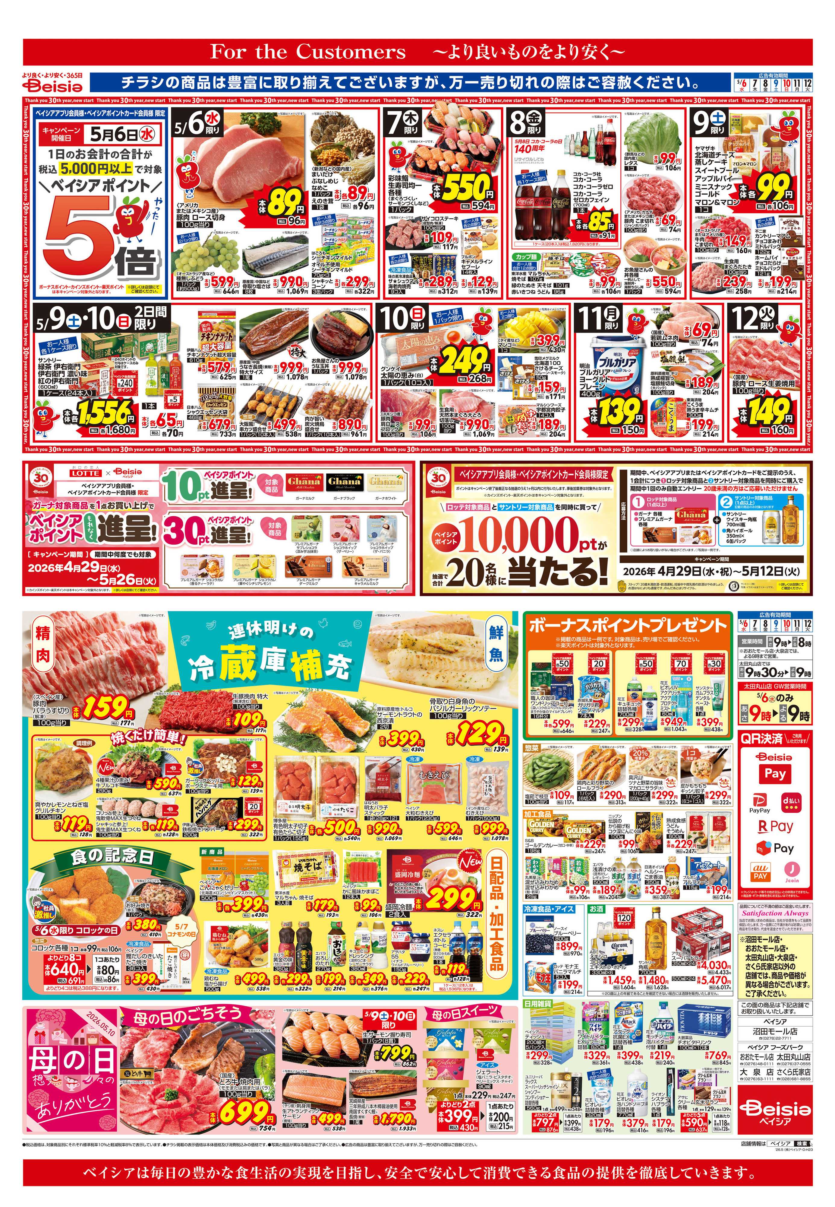 ベイシア 連休明けの冷蔵庫補充