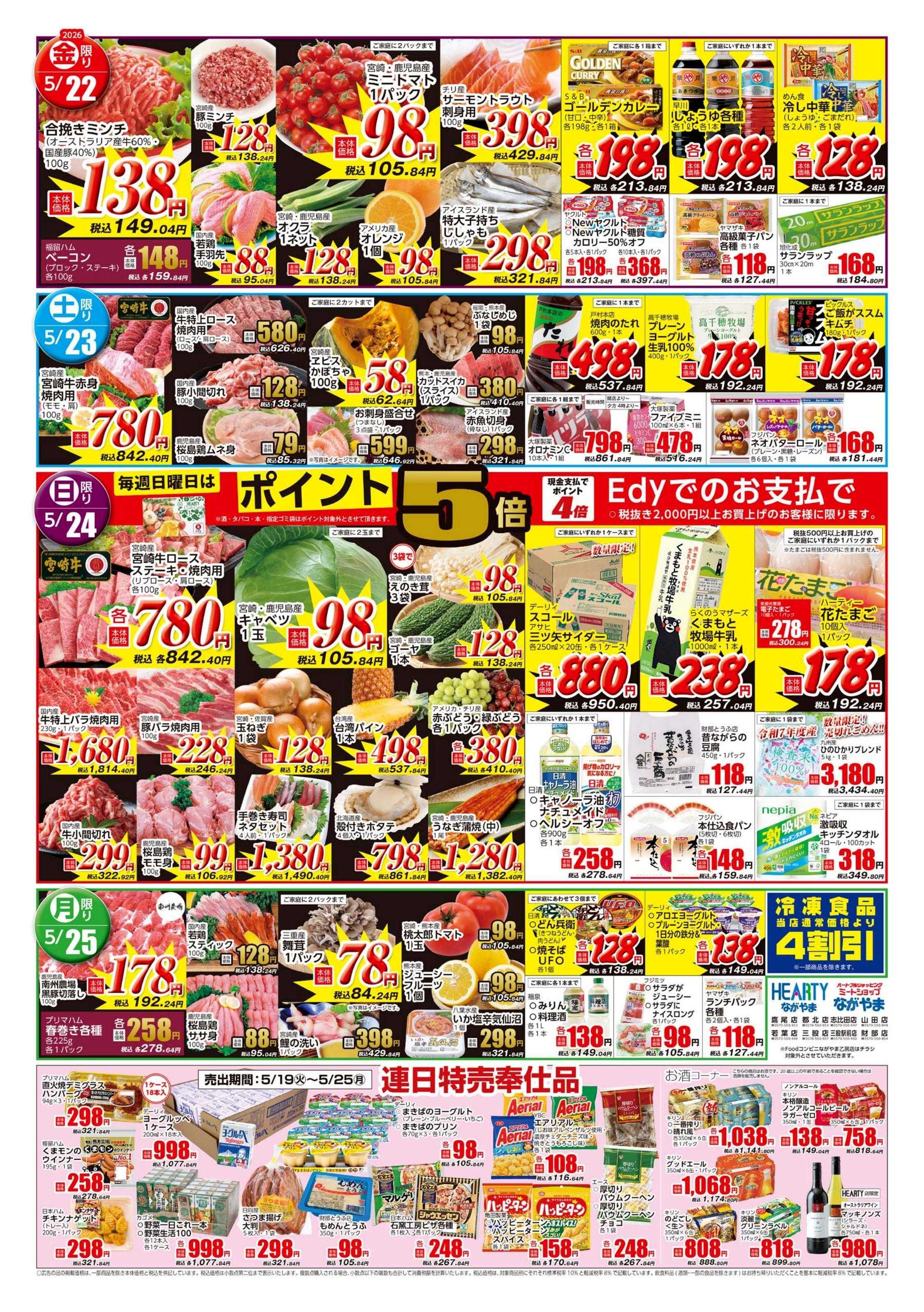 ハーティーながやま 生鮮大市