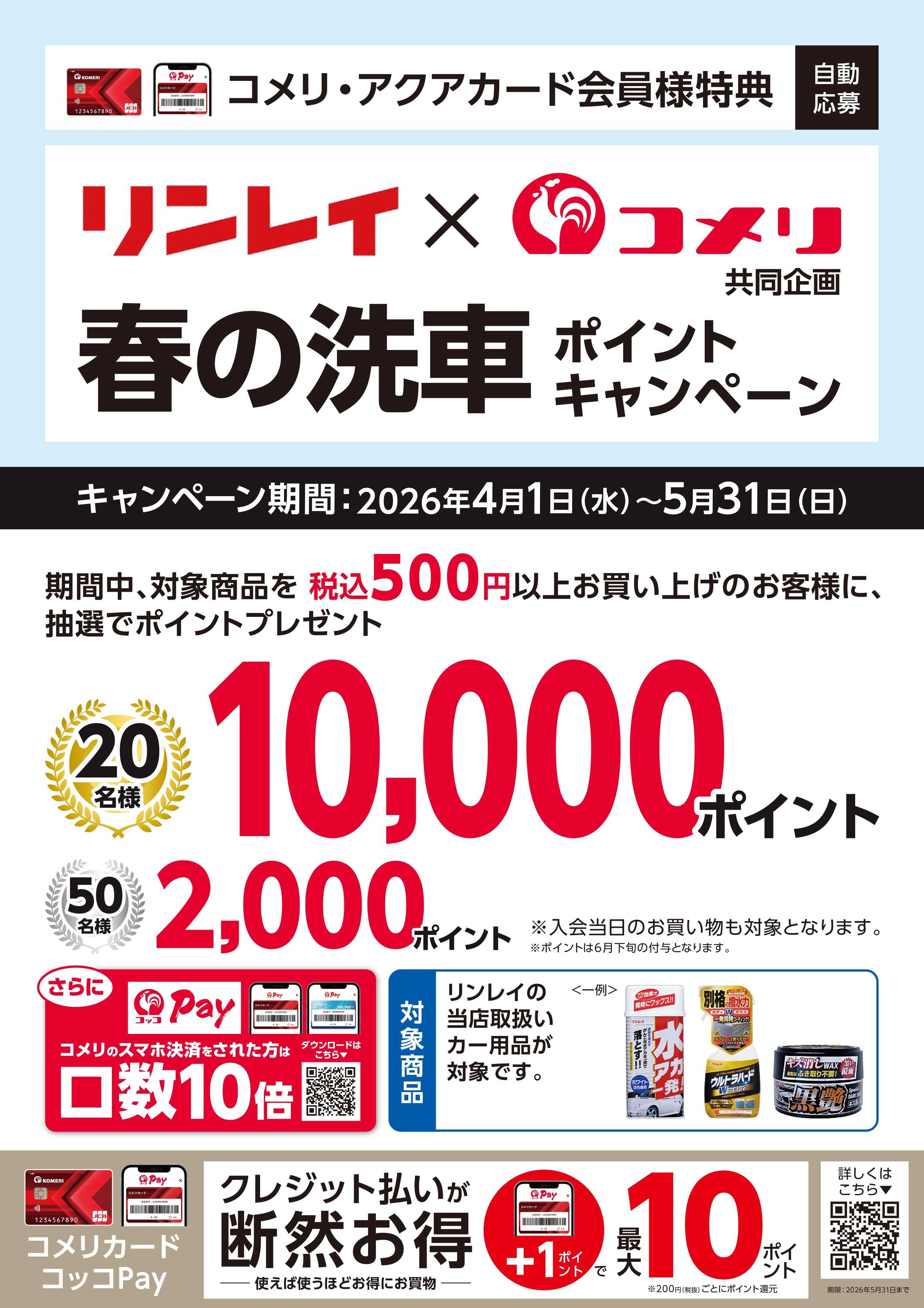 コメリパワー リンレイ ポイントキャンペーン