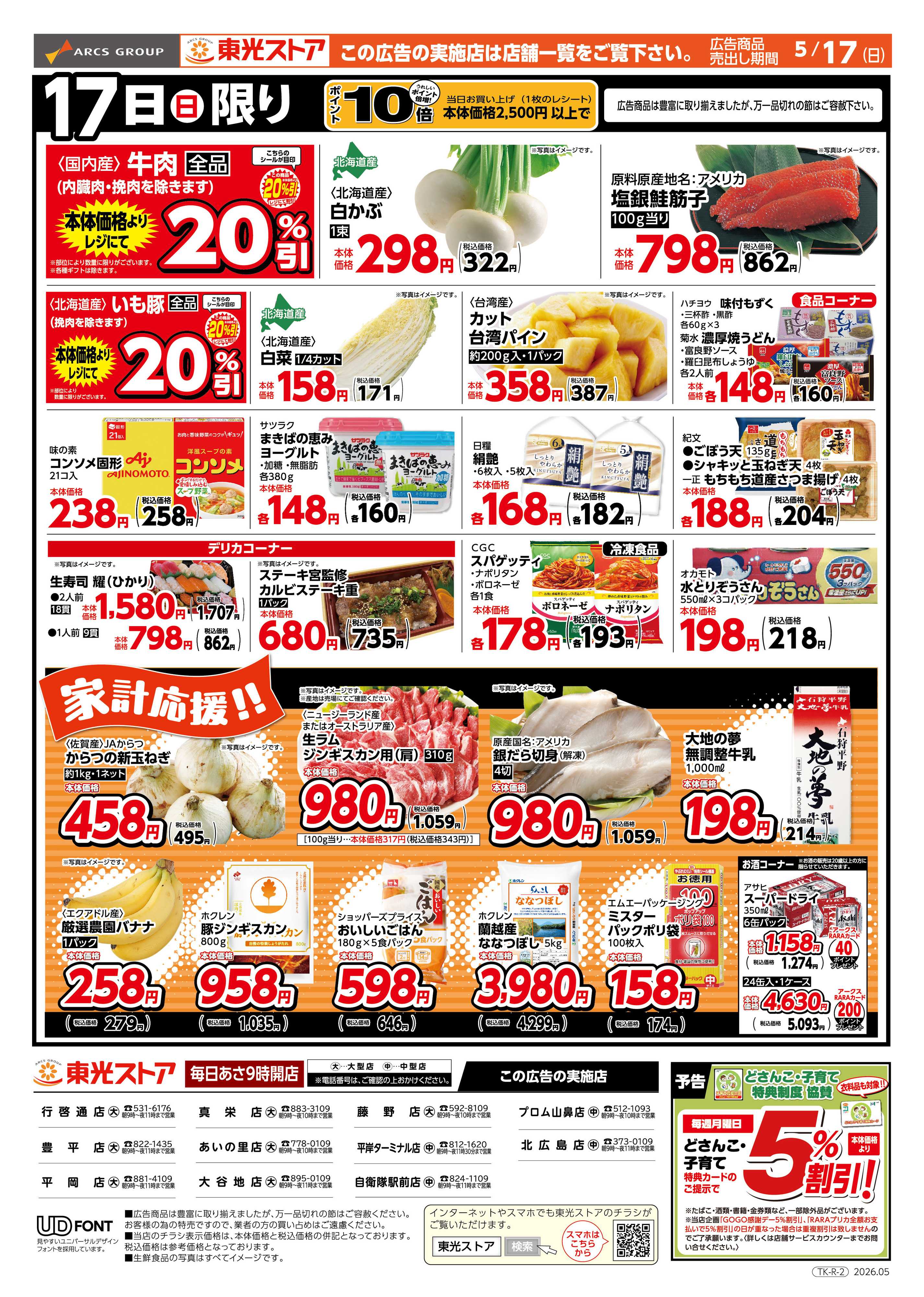 東光ストア 日曜特報！（うら）
