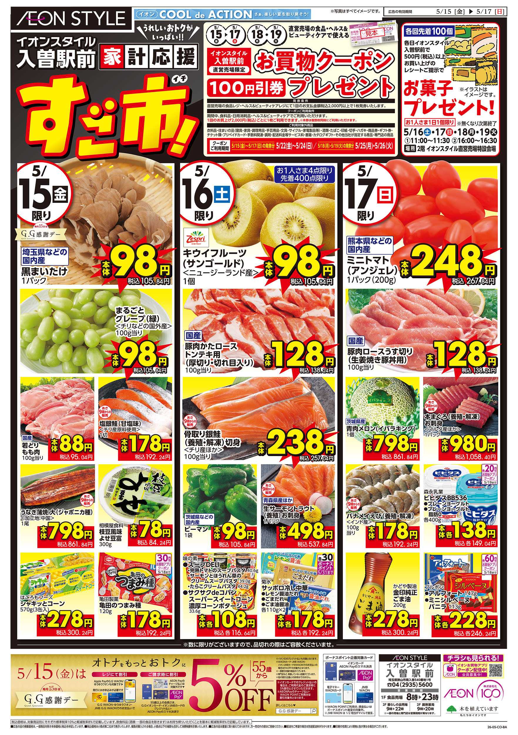 イオンスタイル 5/15号　家計応援 すご市！：表面
