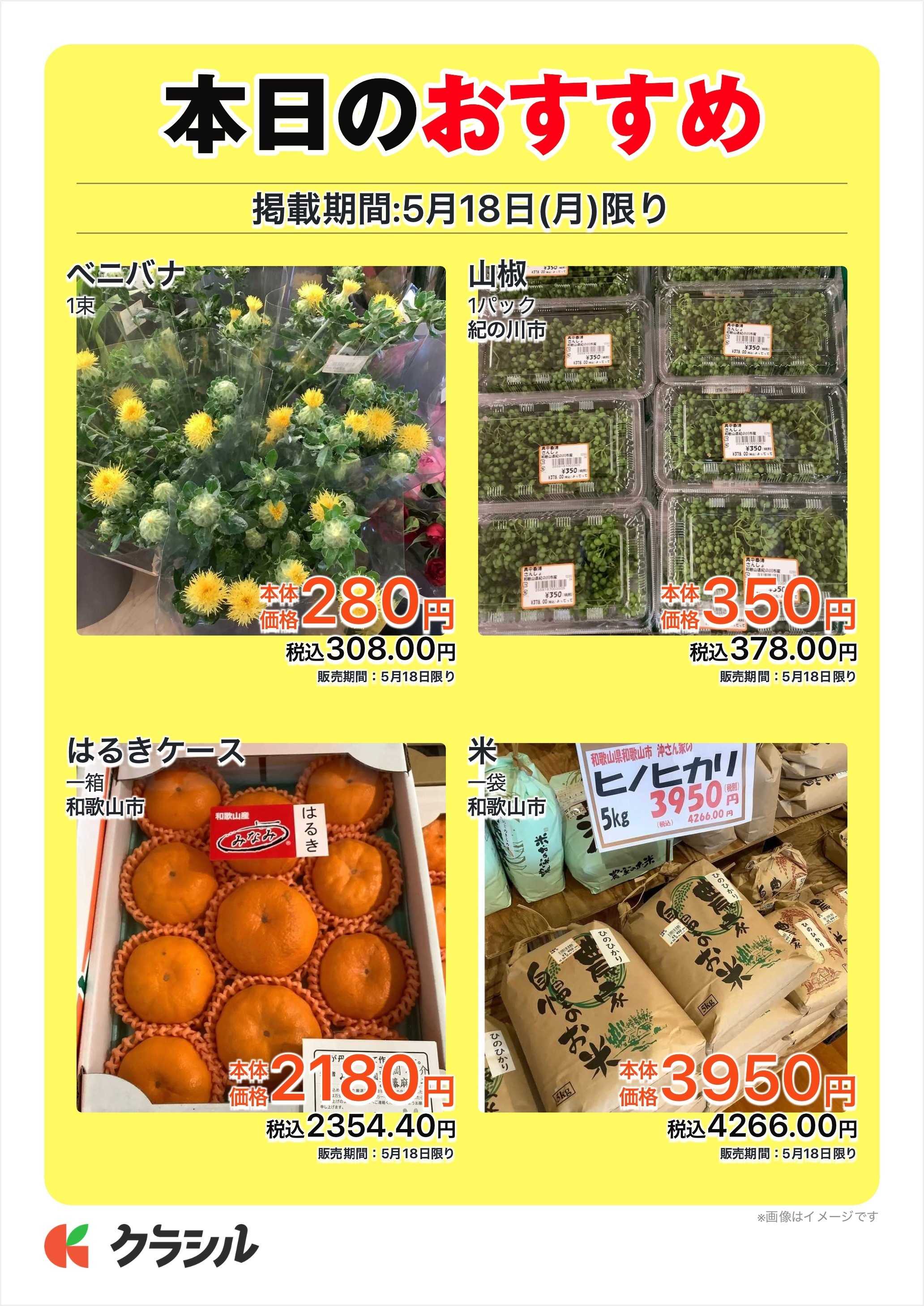 産直市場よってって 本日のおすすめ