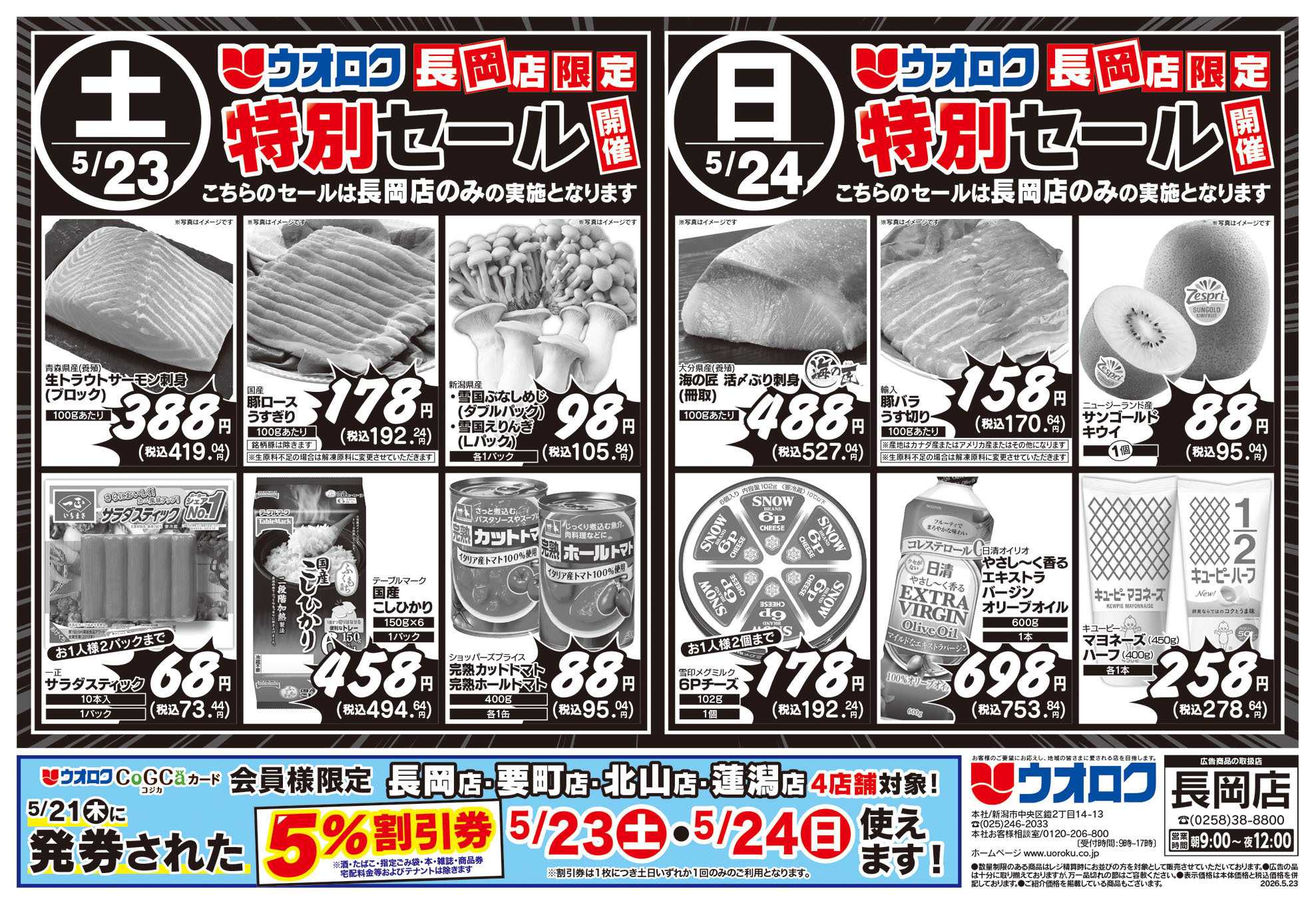 ウオロク 長岡店限定　特別セール