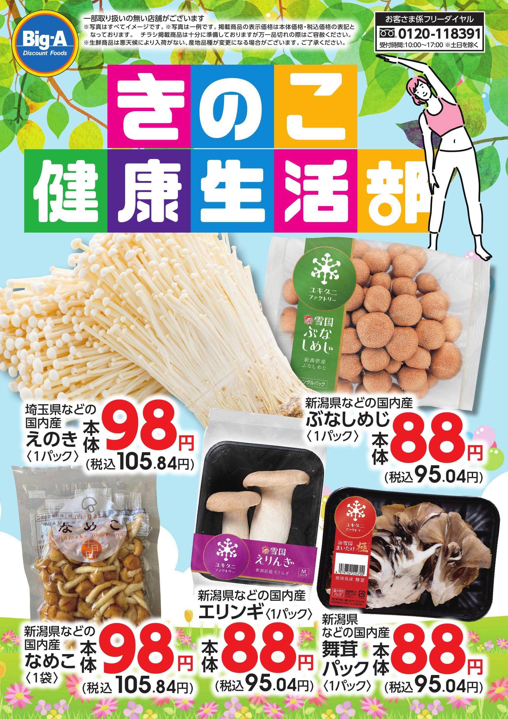 ビッグ・エー ５／２３号　きのこ健康生活部