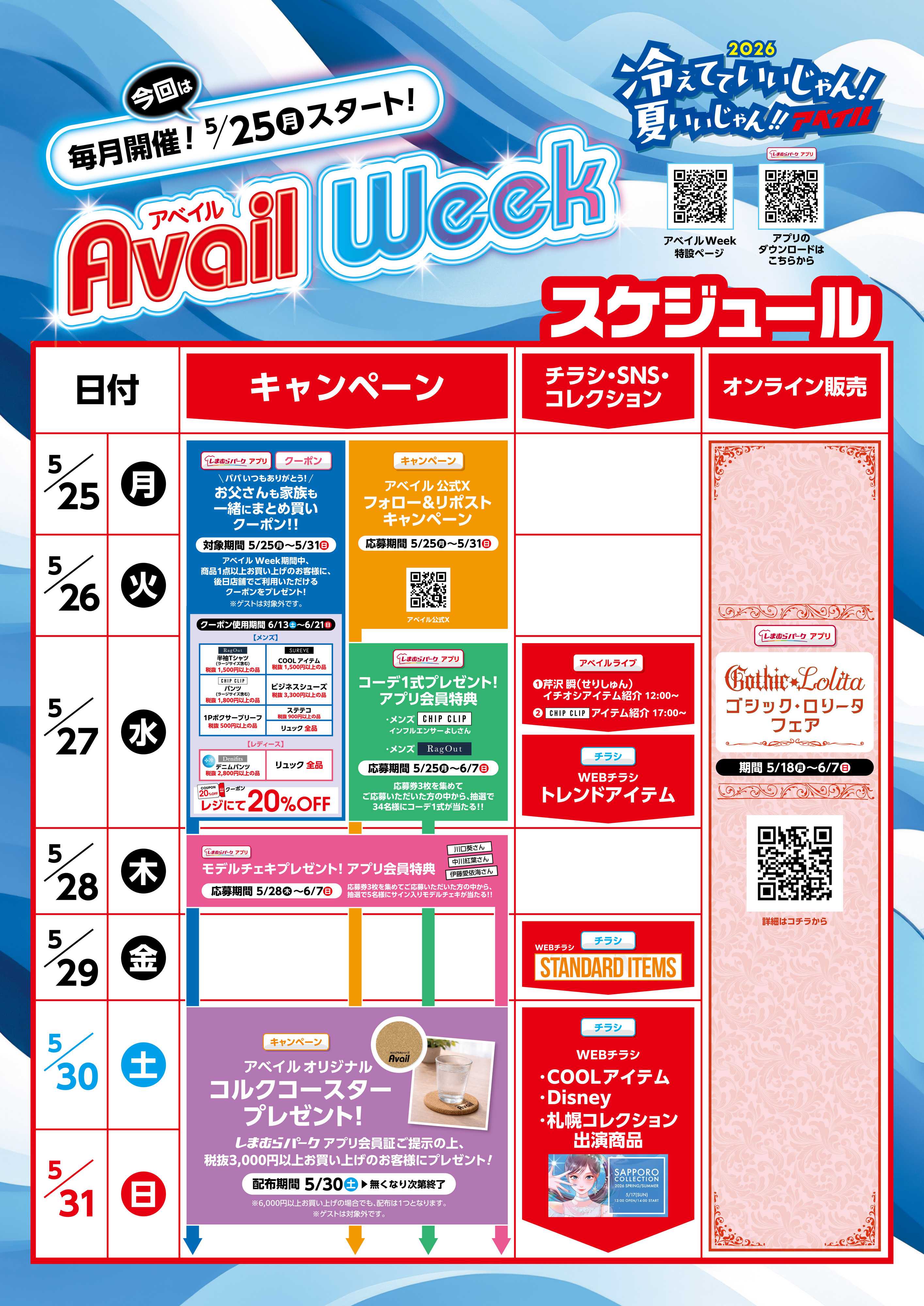アベイル 毎月開催！アベイルWeek！