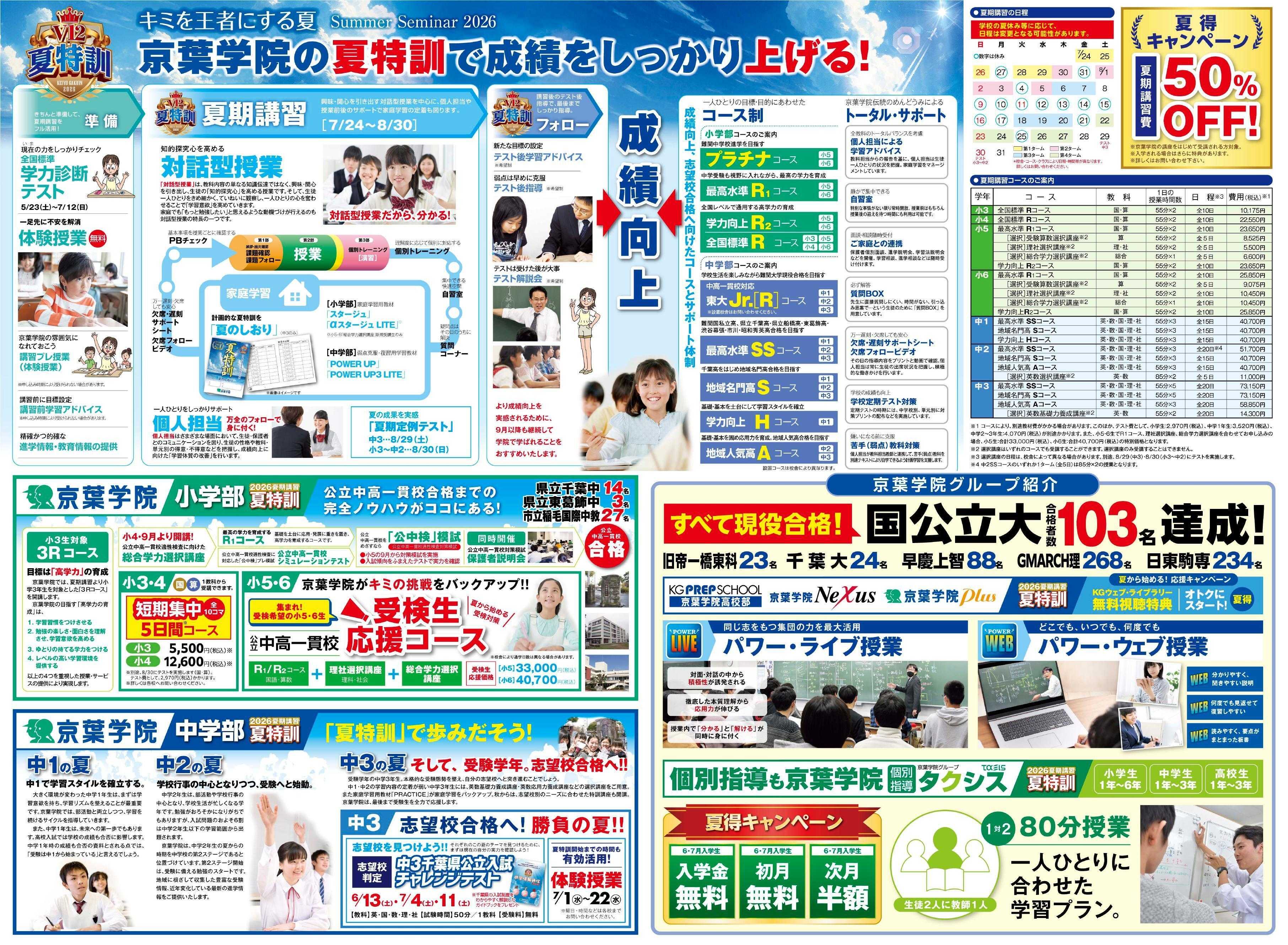 京葉学院 京葉学院｜夏期講習生受付中！お得なキャンペーンもあります！