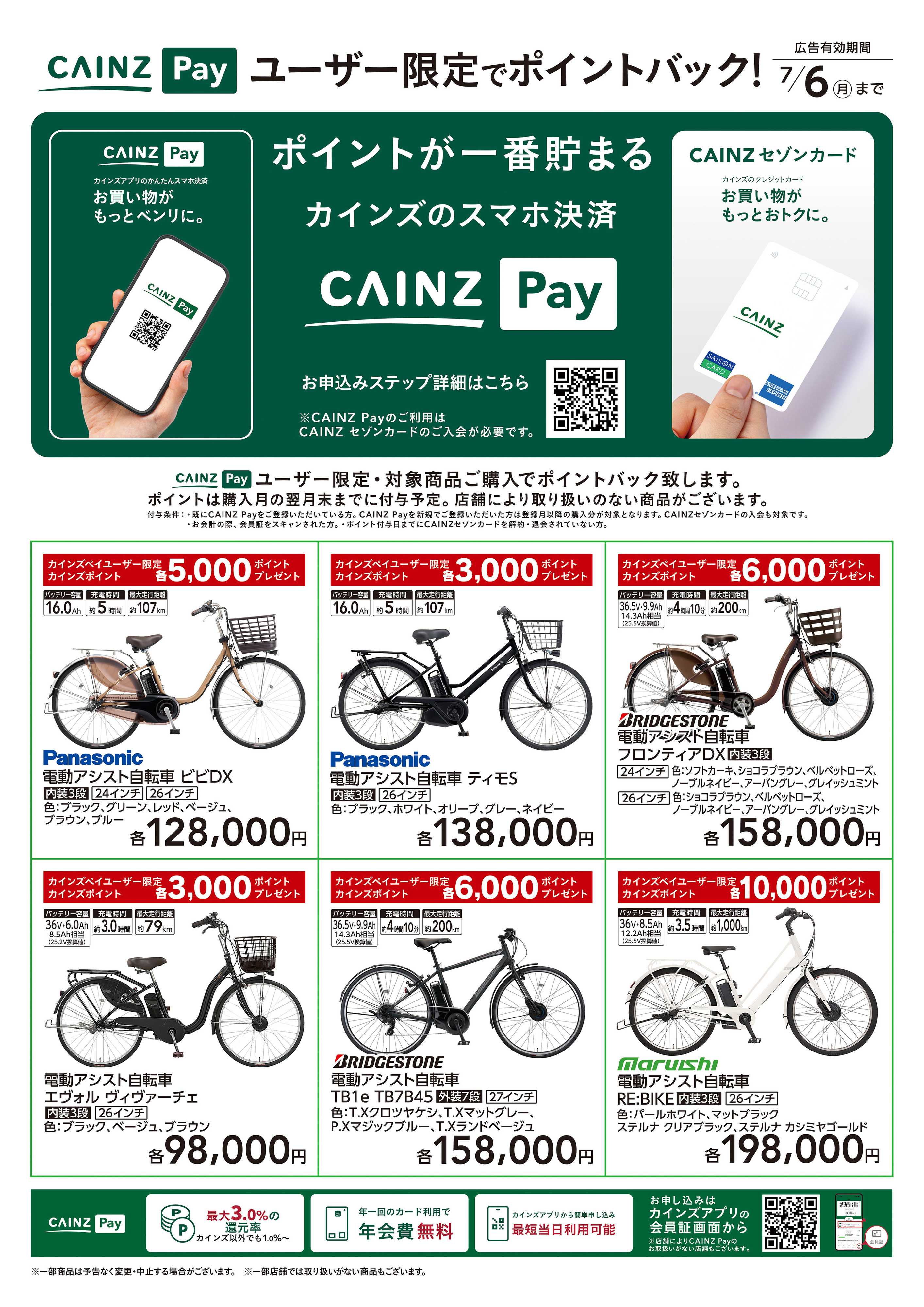 カインズ ユーザー限定でポイントバック!サイクル
