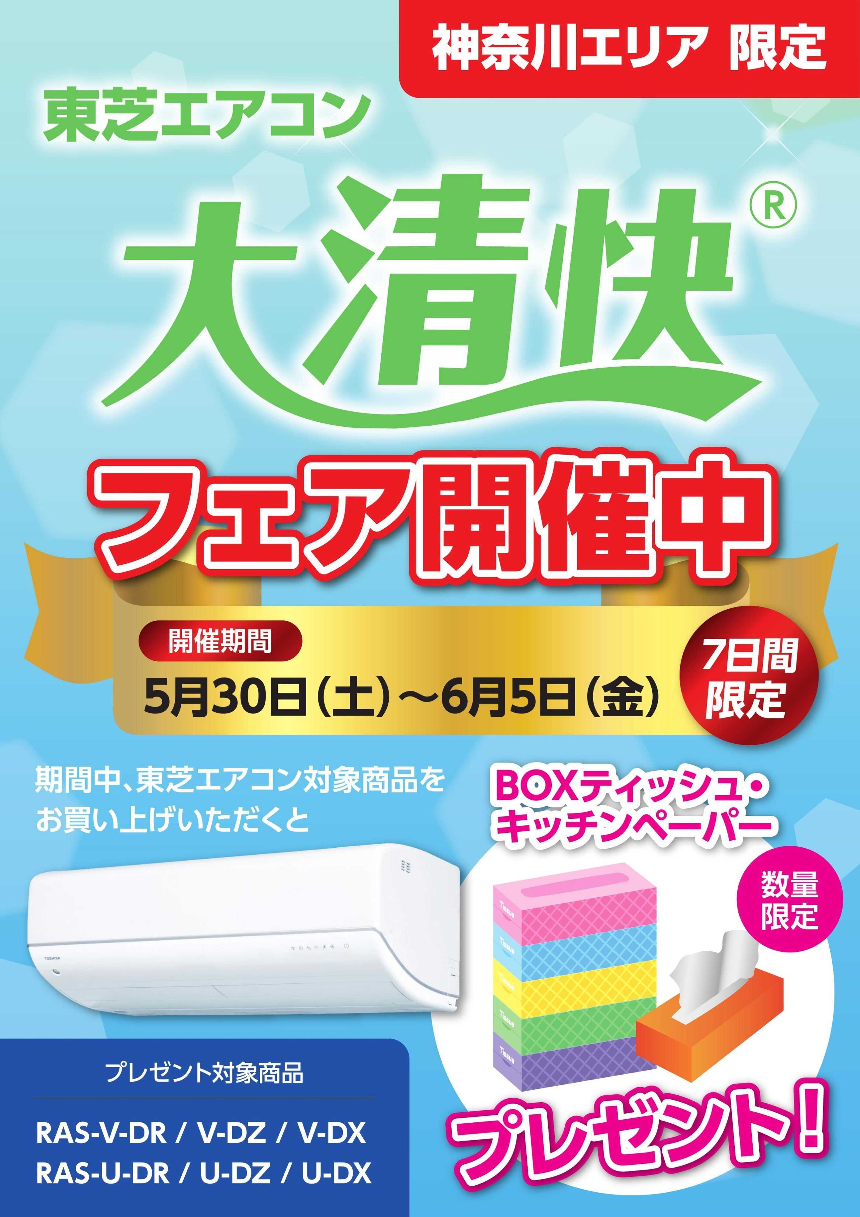 ヤマダデンキ 東芝エアコン 大清快 フェア開催中