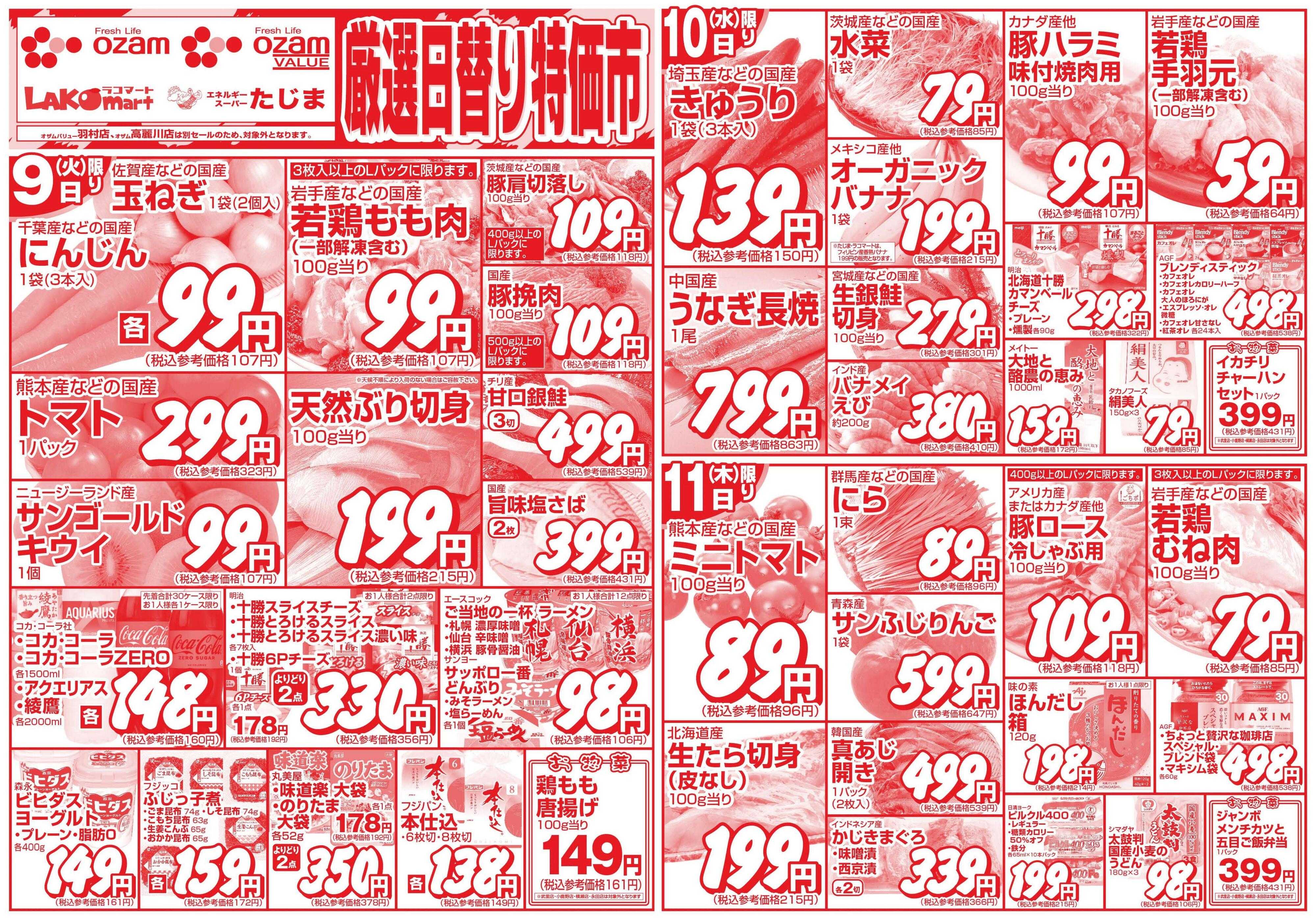 スーパーオザム 6/9号「厳選日替り特価市」