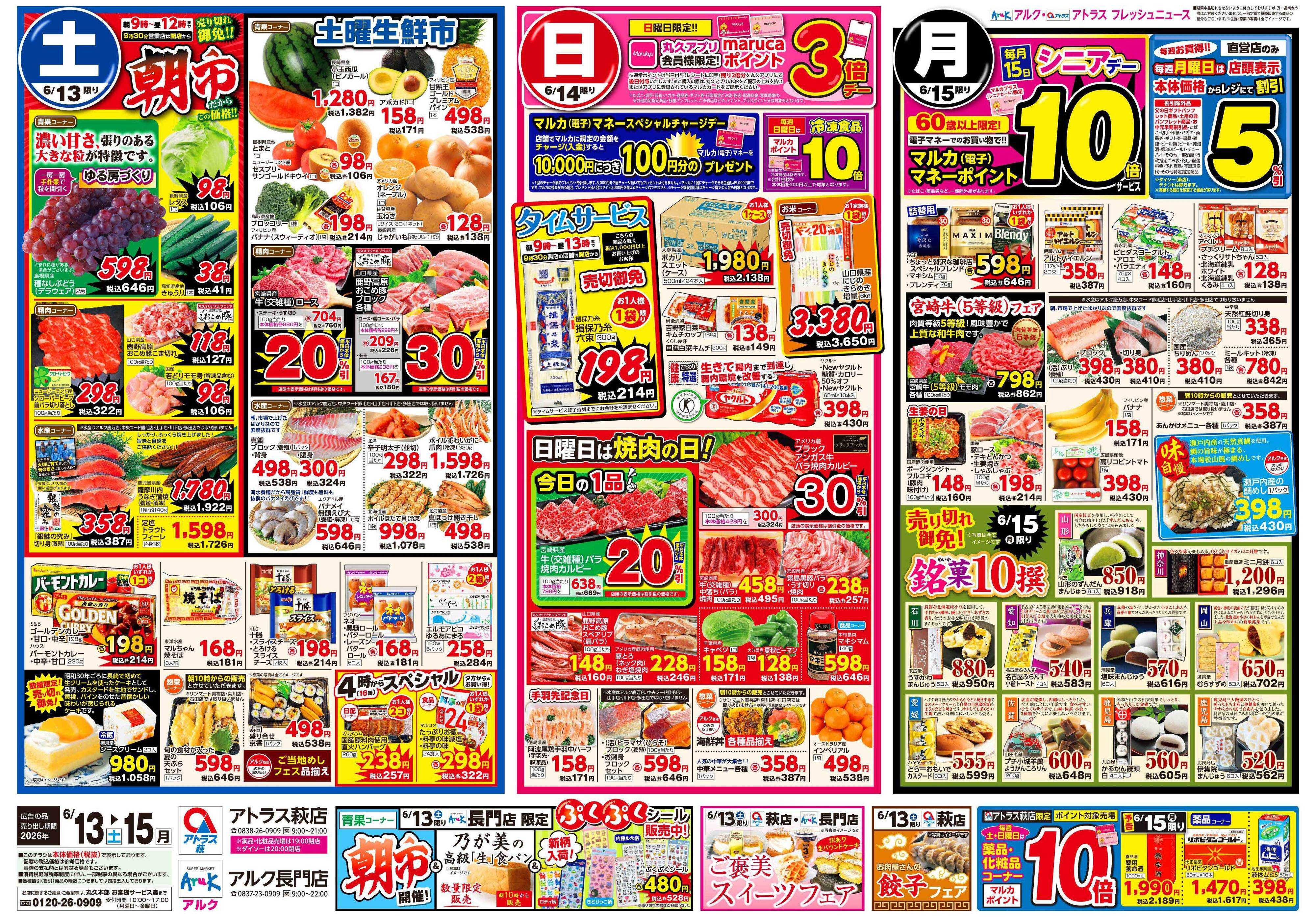 アトラス 6月13日(土)～6月15日(月)