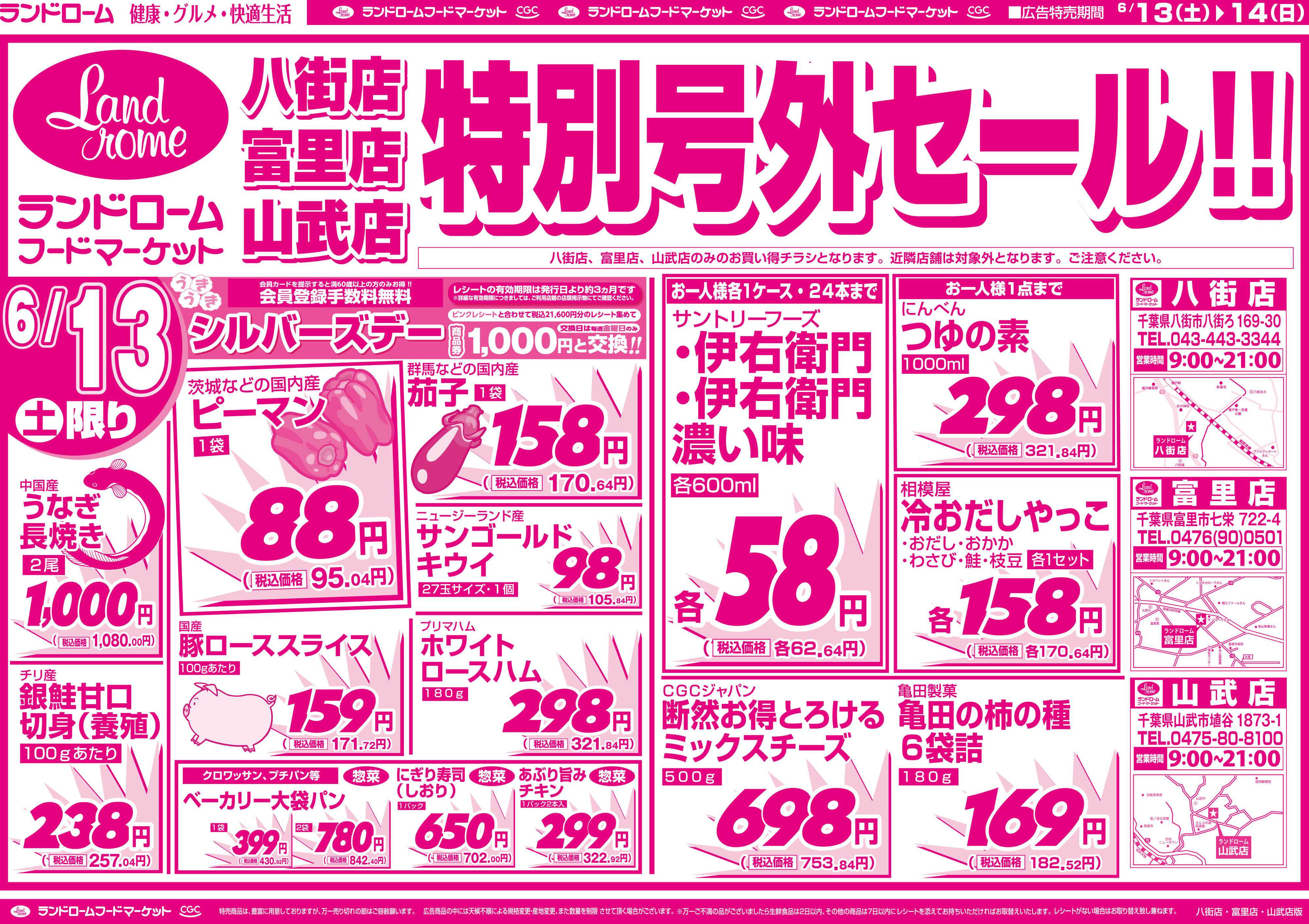 ランドローム 【八街店・富里店・山武店】6/13号